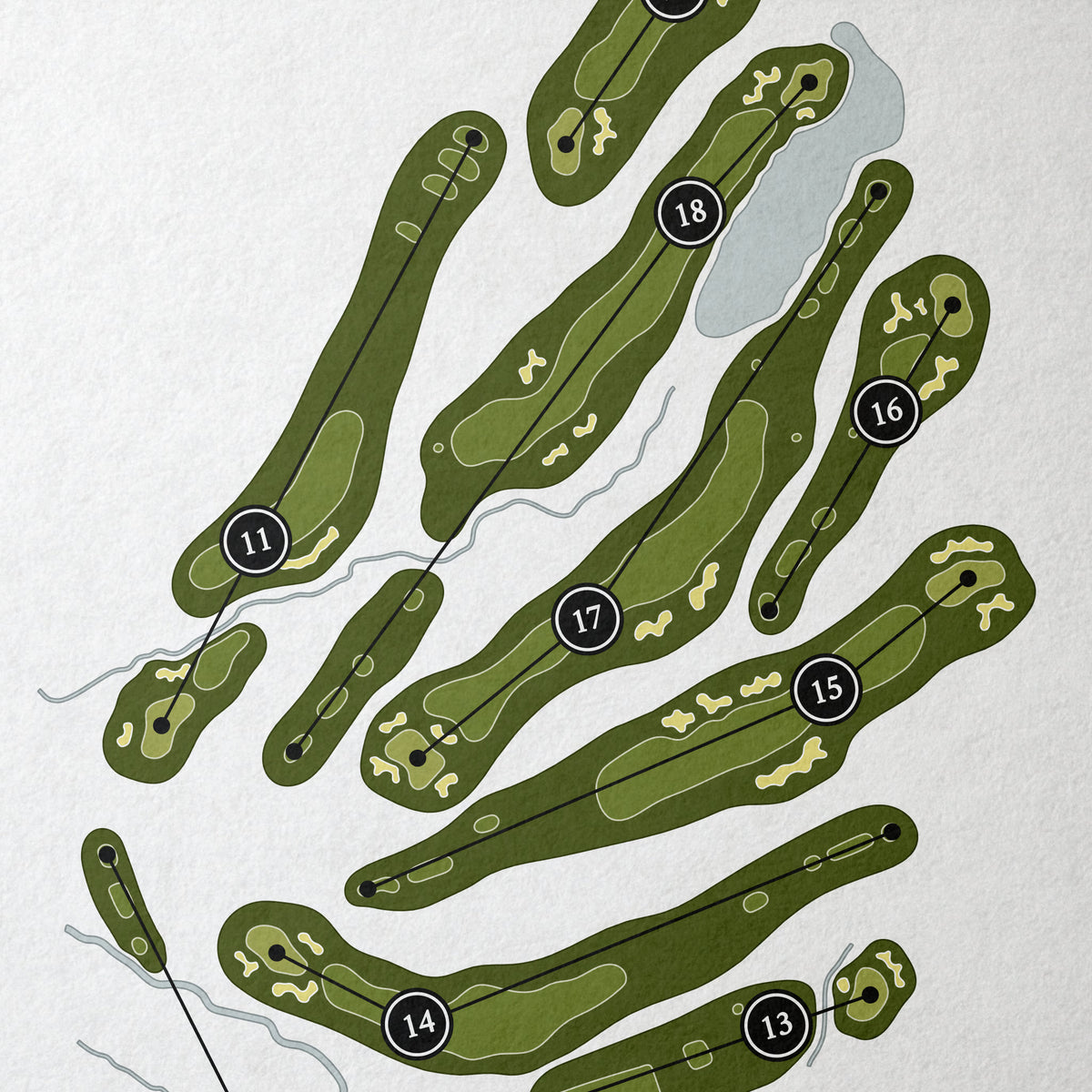 Cattail Creek Country Club | Golf Course Print | Close Up
