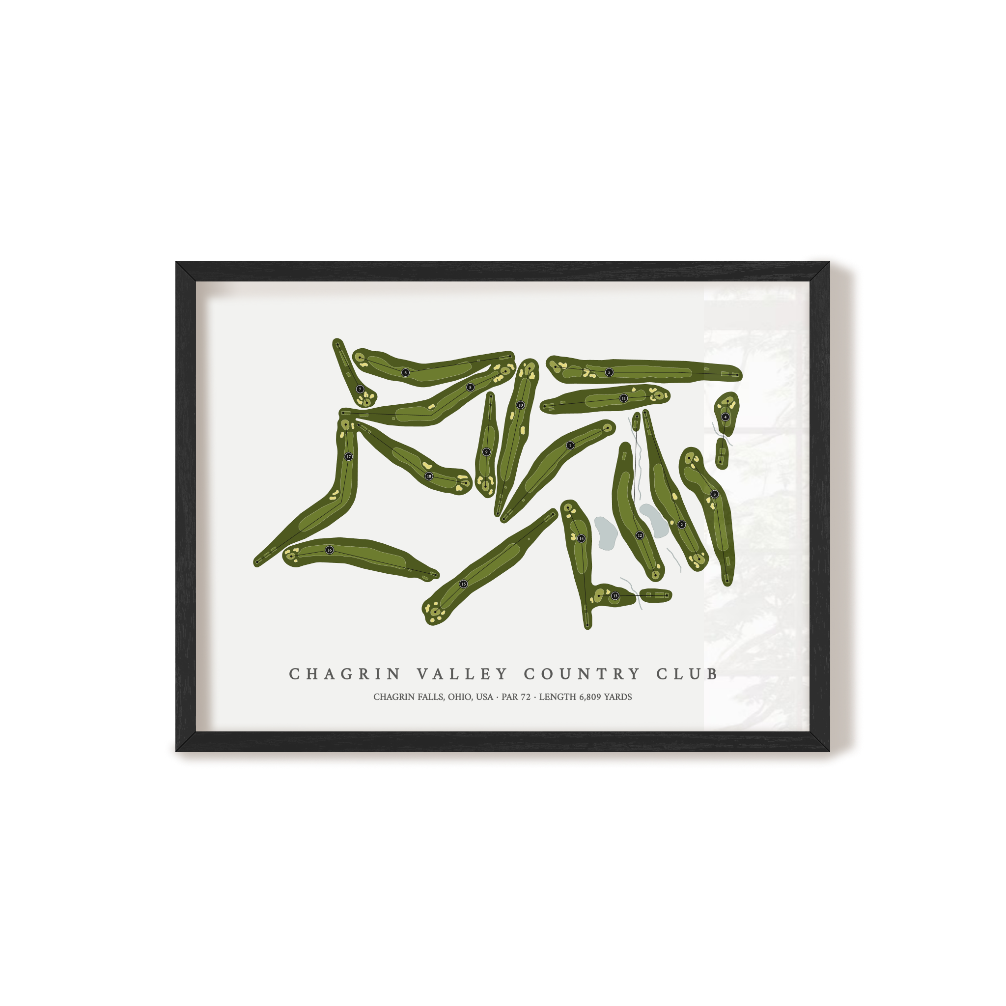 Chagrin Valley Country Club | Golf Course Map | Black Frame 