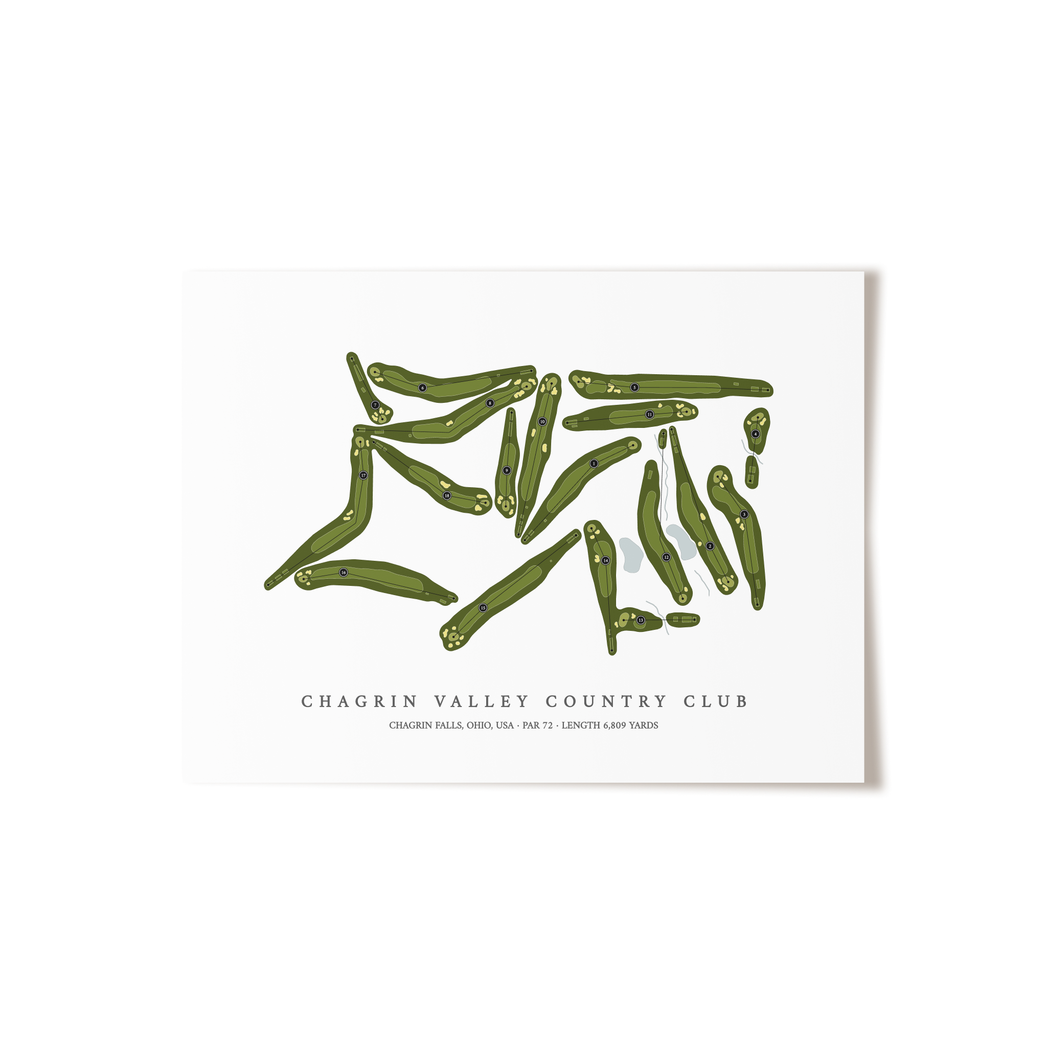 Chagrin Valley Country Club | Golf Course Map | Unframed 
