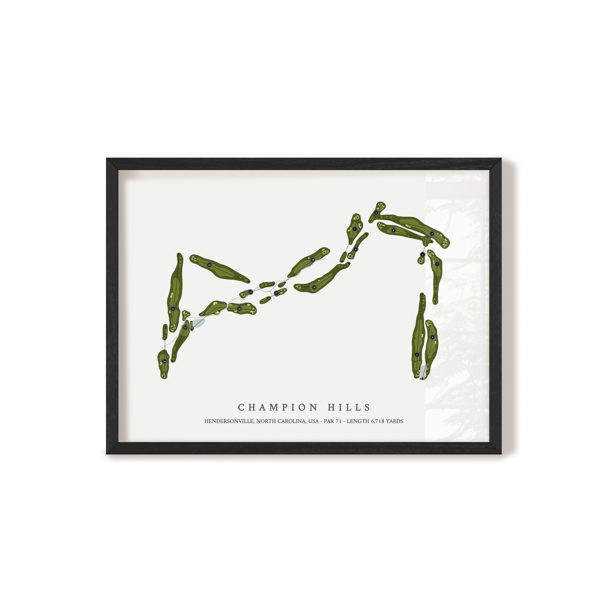 Champion Hills | Golf Course Print | Black Frame