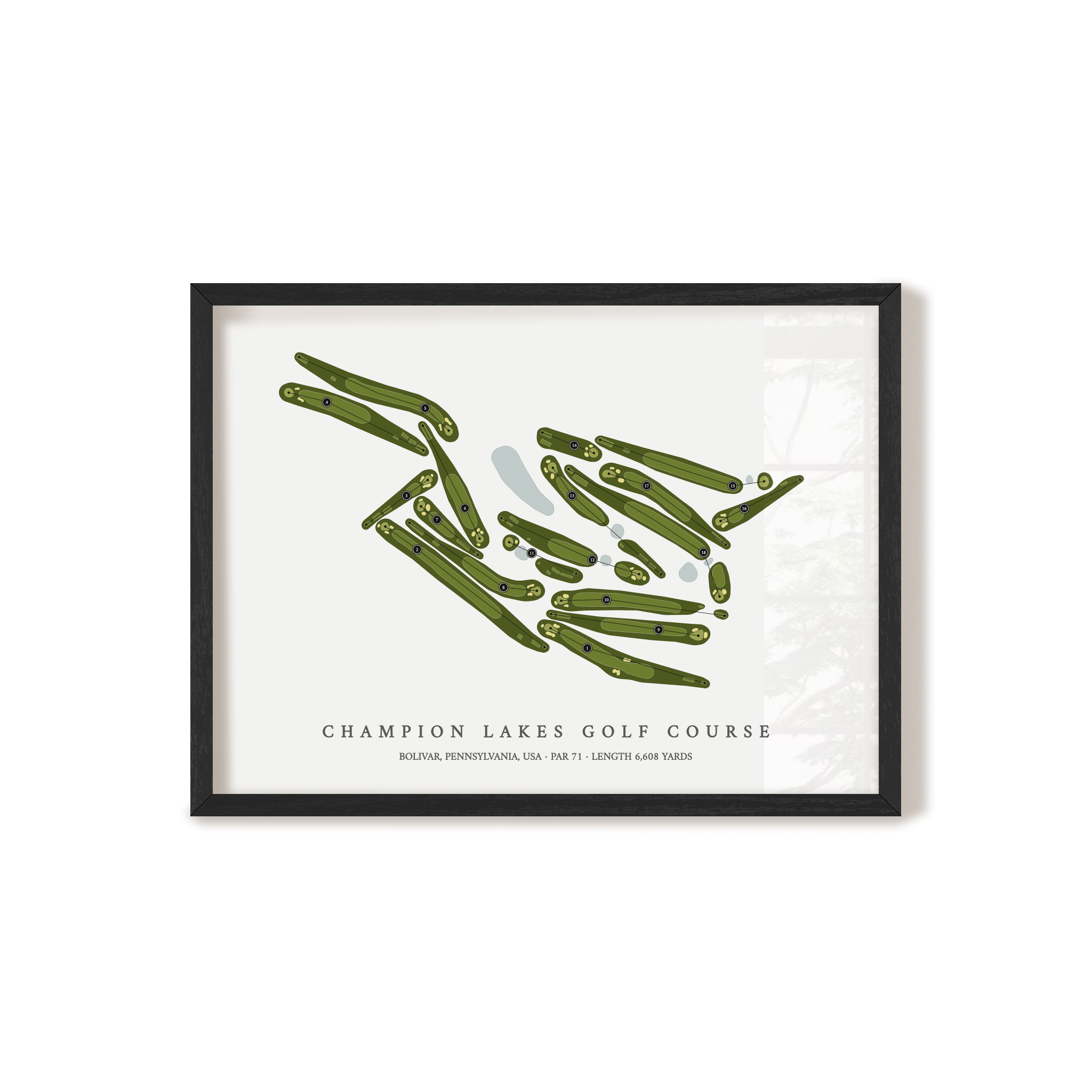 Champion Lakes Golf Course | Golf Course Map | Black+Frame 