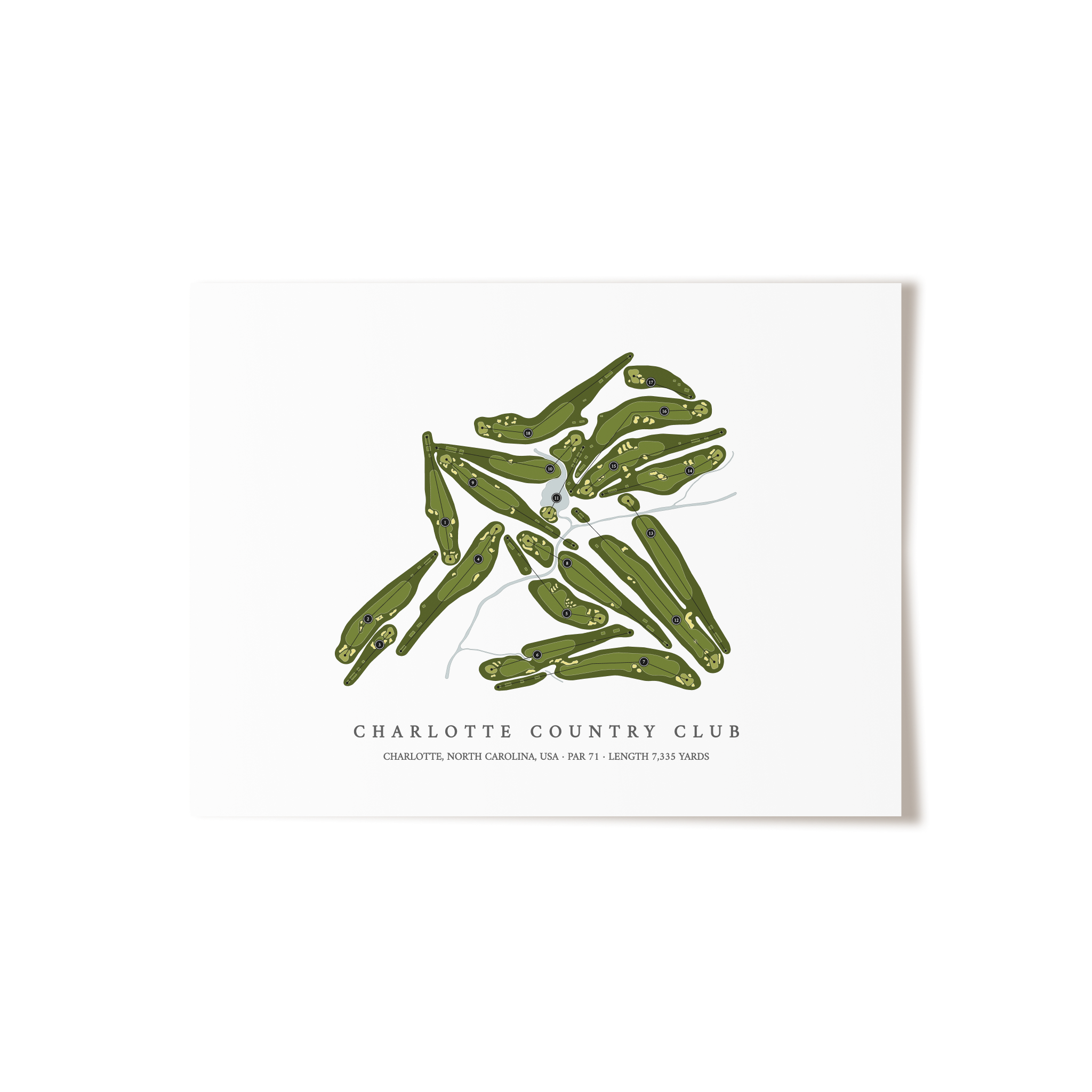 Charlotte Country Club | Golf Course Map | Unframed 