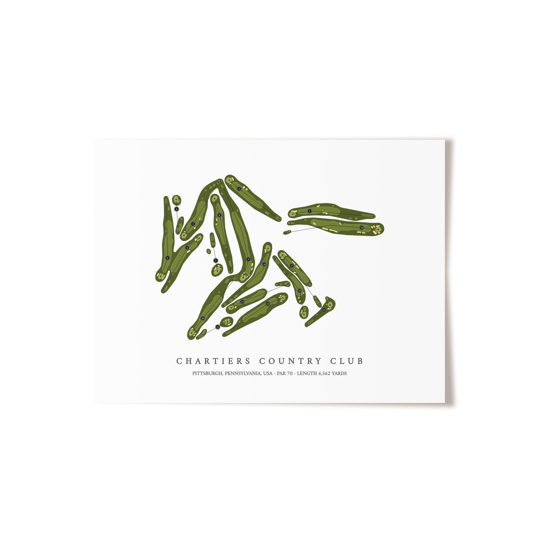 Chartiers Country Club | Golf Course Map | Unframed 
