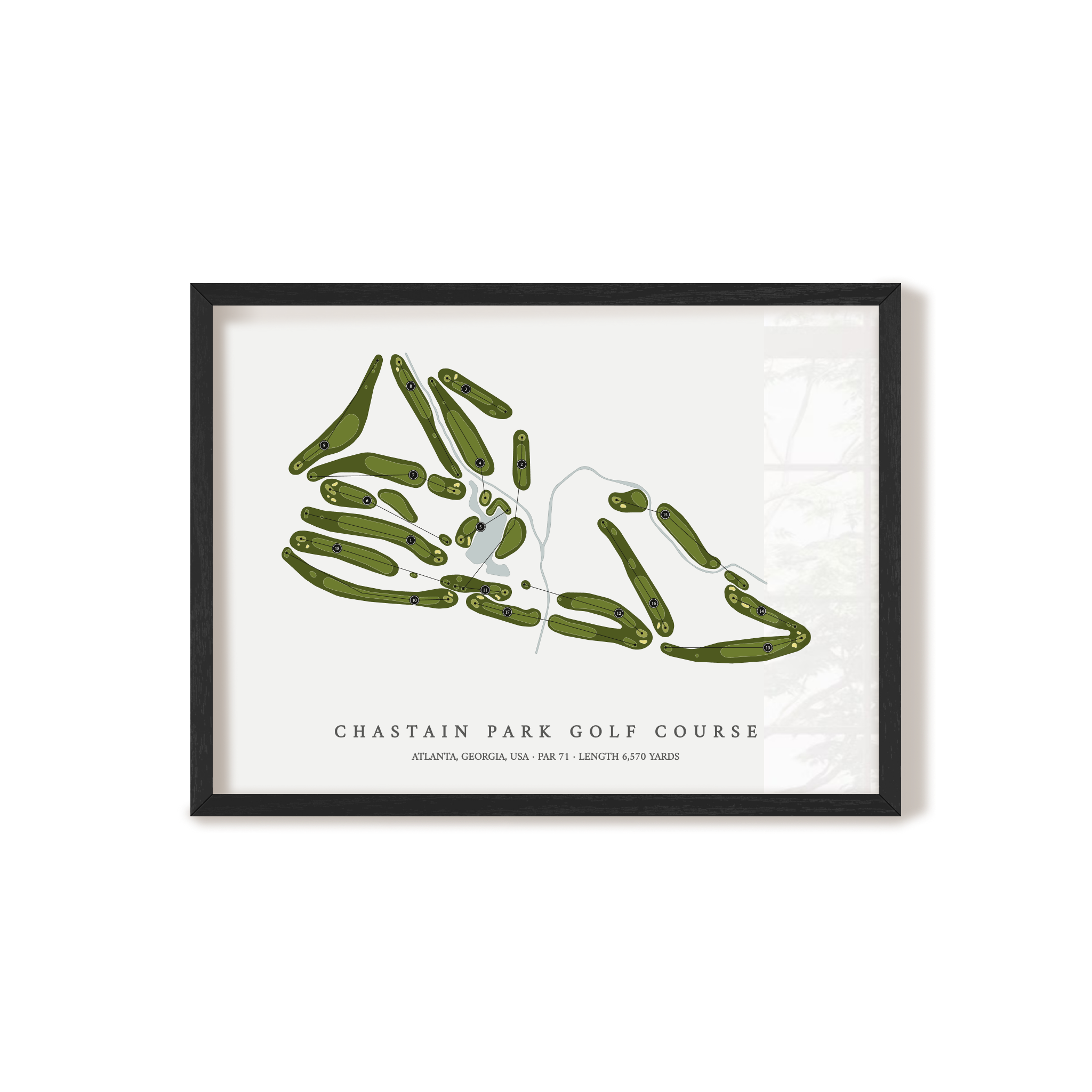Chastain Park Golf Course | Golf Course Map | Black+Frame