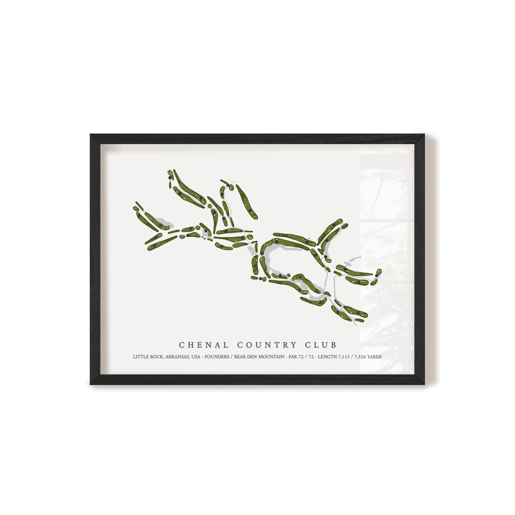 Chenal Country Club | Golf Course Map | Black+Frame 