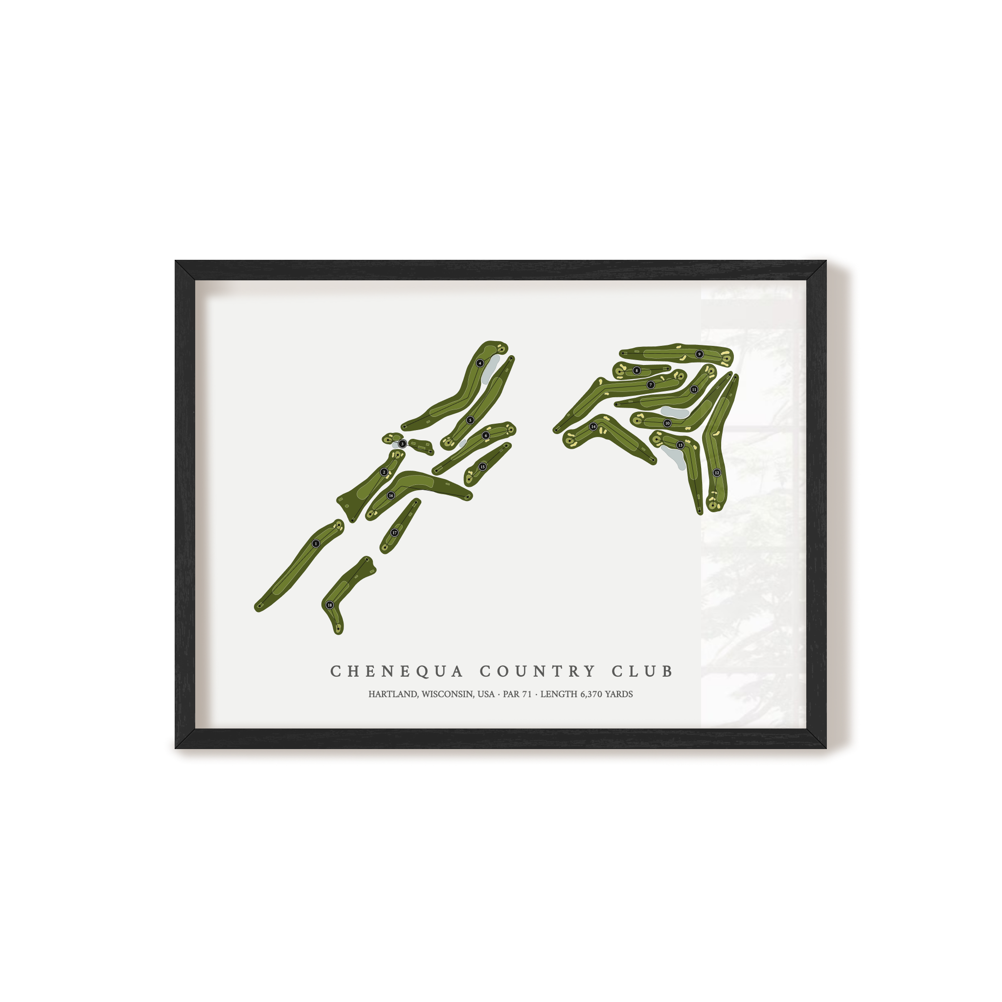 Chenequa Country Club | Golf Course Map | Black Frame 