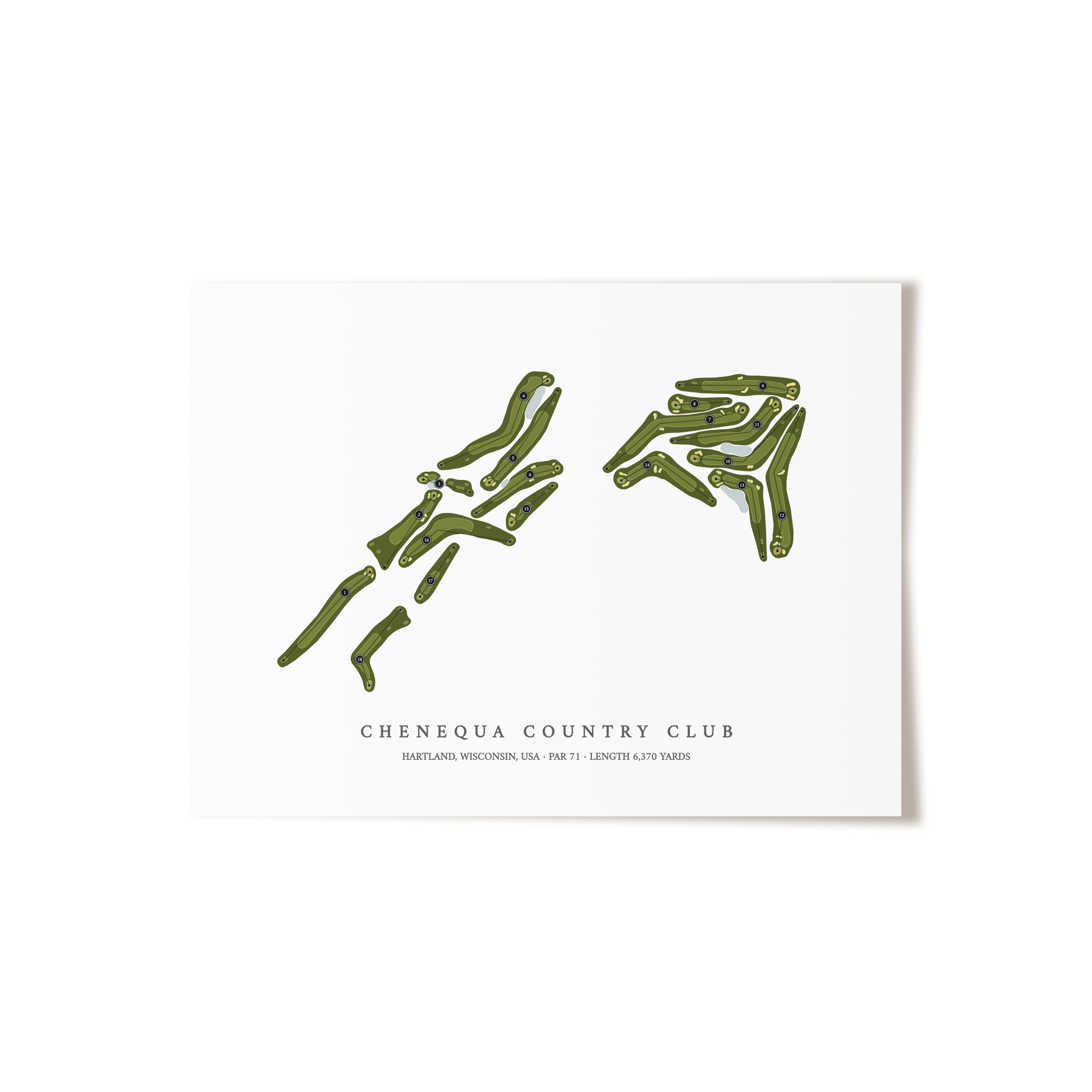 Chenequa Country Club | Golf Course Map | Unframed 