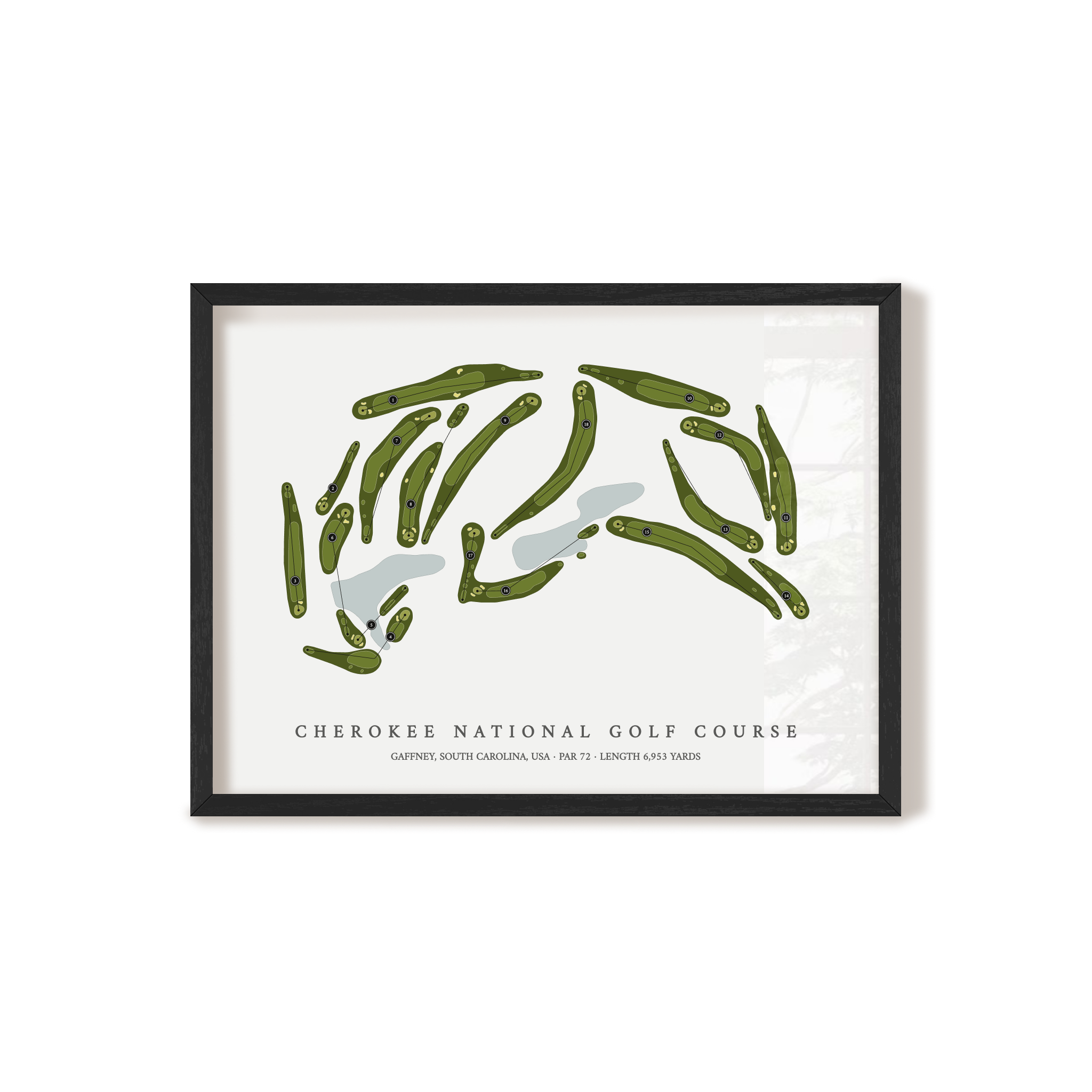 Cherokee National Golf Course | Golf Course Map | Black Frame 