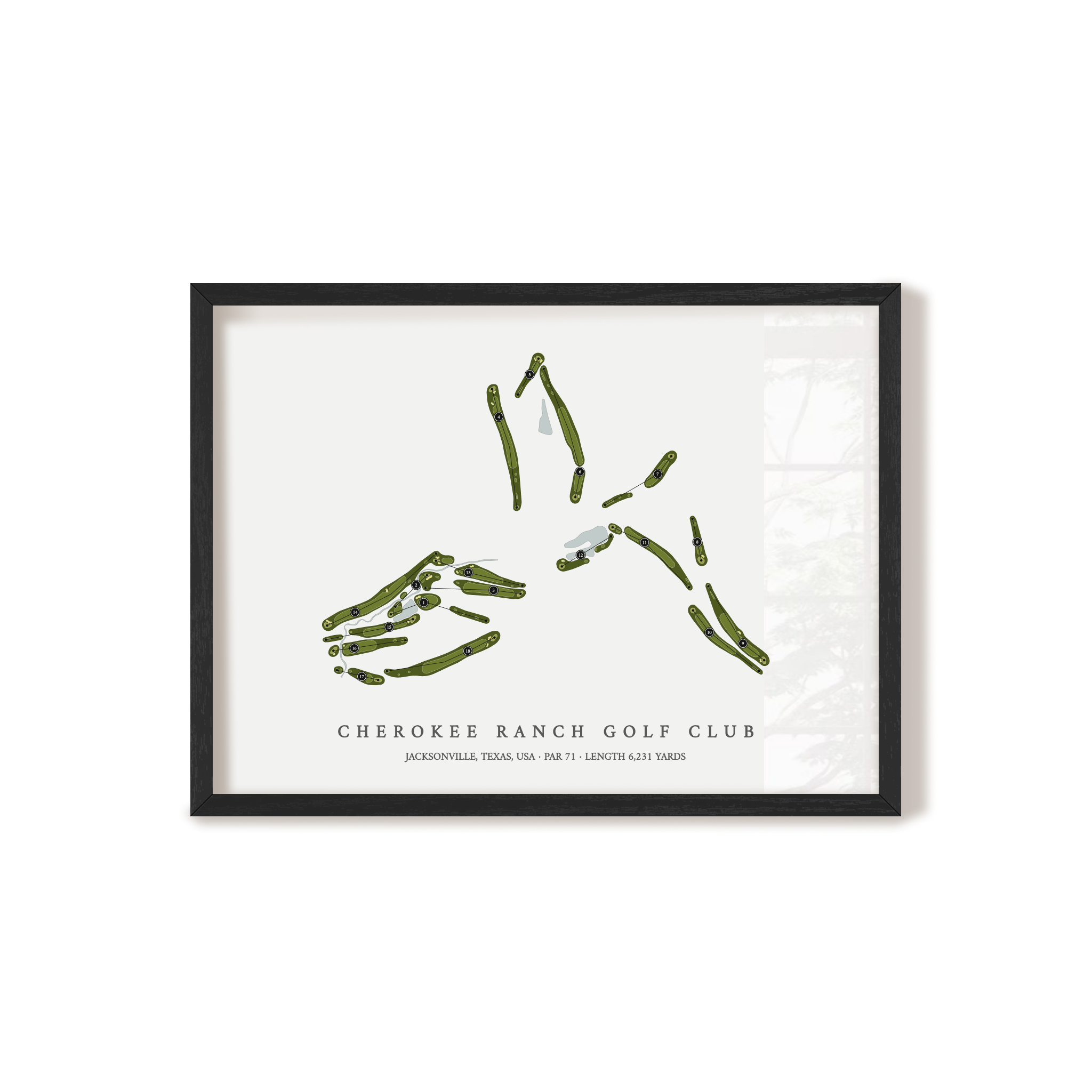 Cherokee Ranch Golf Club | Golf Course Map | Black Frame 