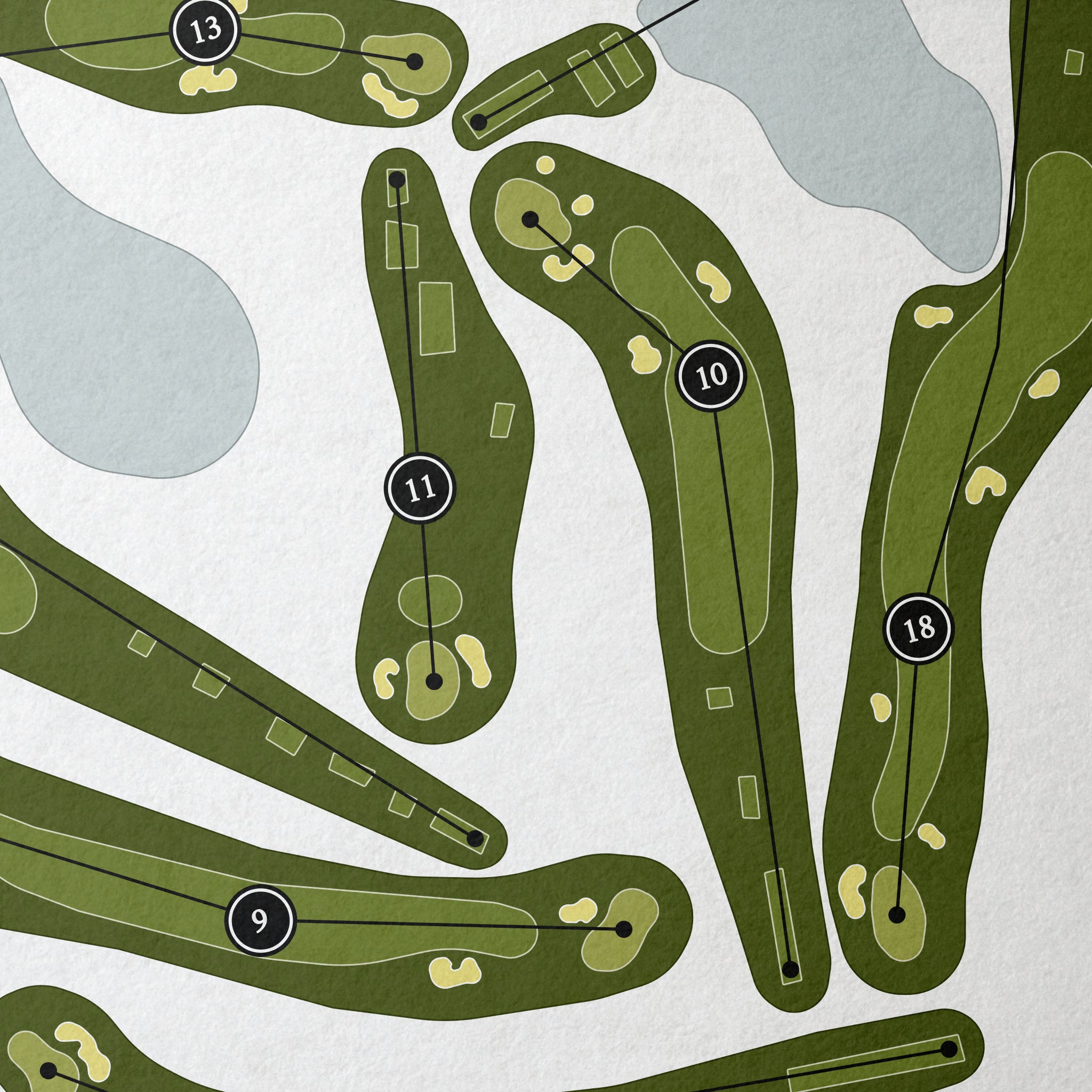 Cherokee Town & Country Club - North Course | Golf Course Map | Close Up 