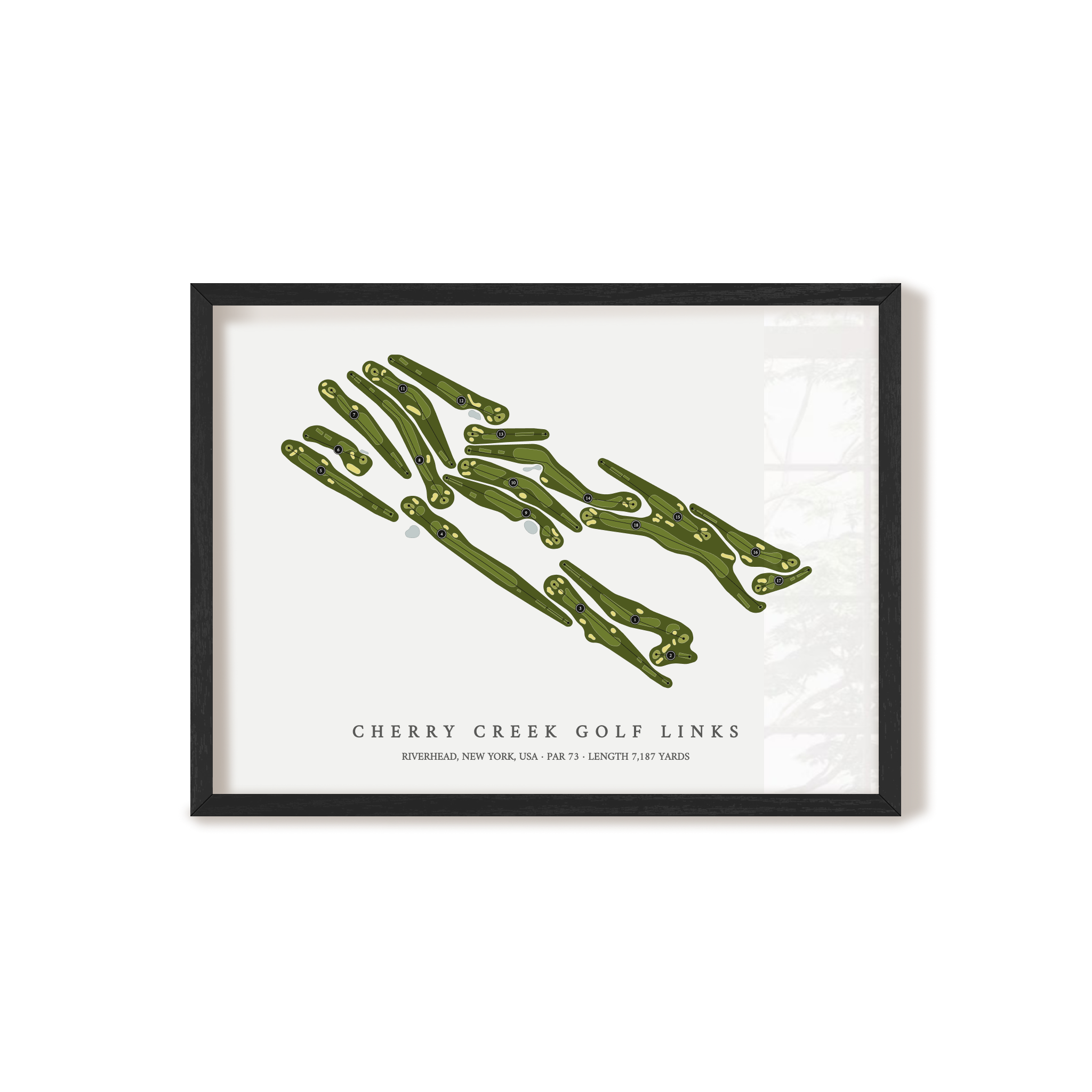 Cherry Creek Golf Links | Golf Course Map | Black Frame 