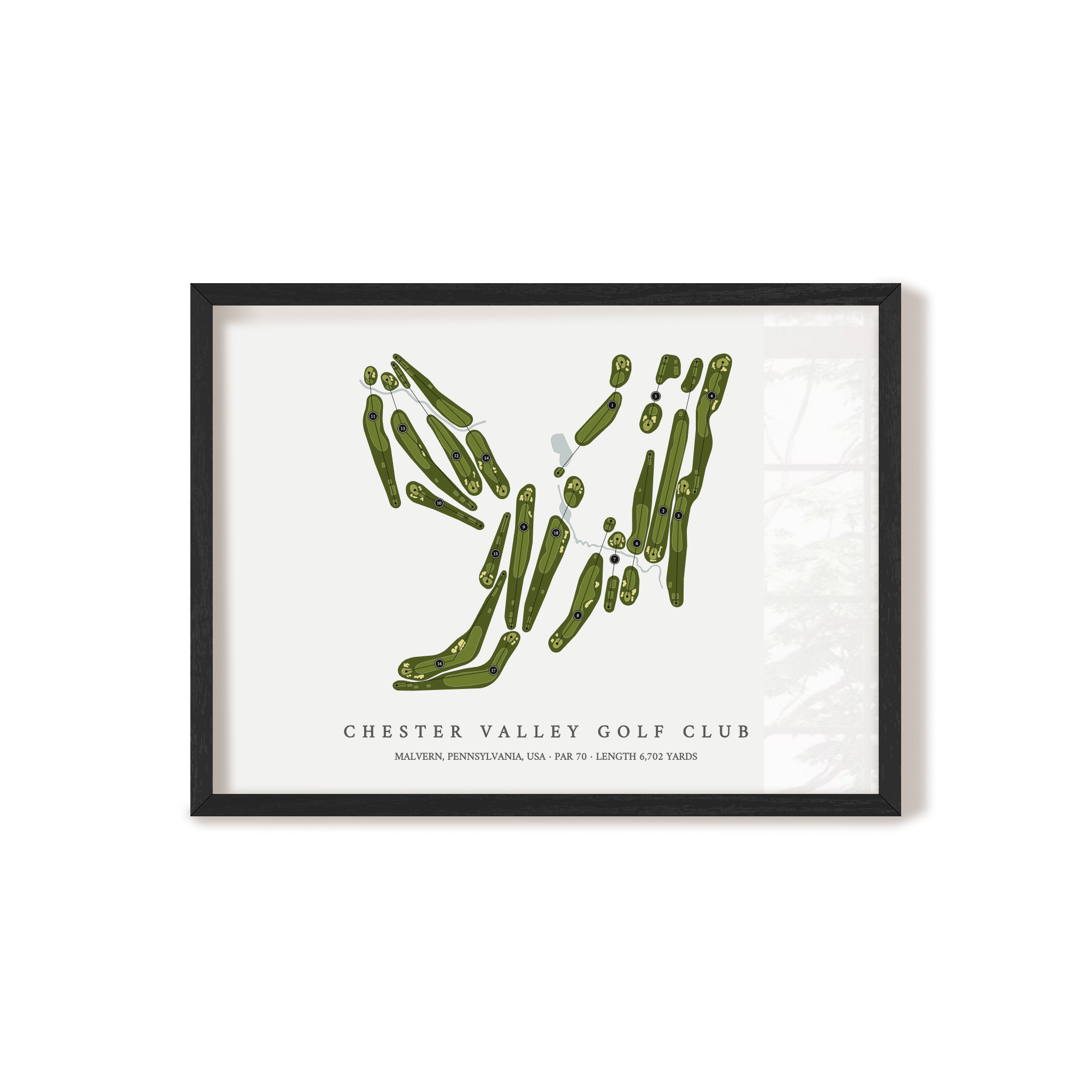 Chester Valley Golf Club | Golf Course Map | Black Frame 