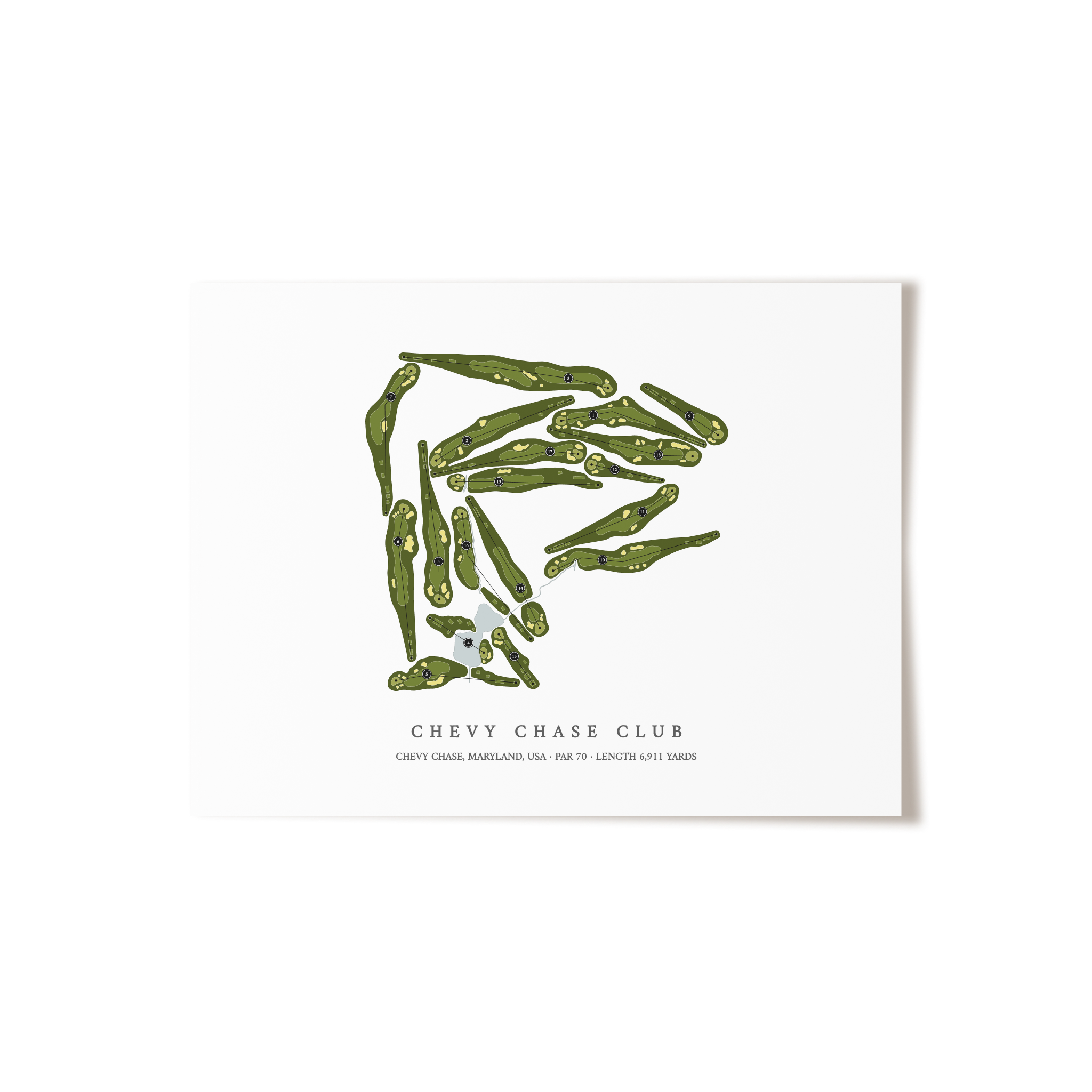 Chevy Chase Club | Golf Course Map | Unframed 