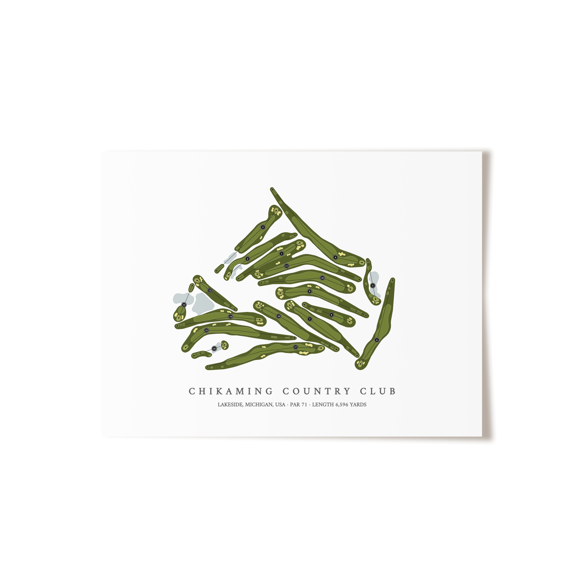 Chikaming Country Club | Golf Course Map | Unframed 