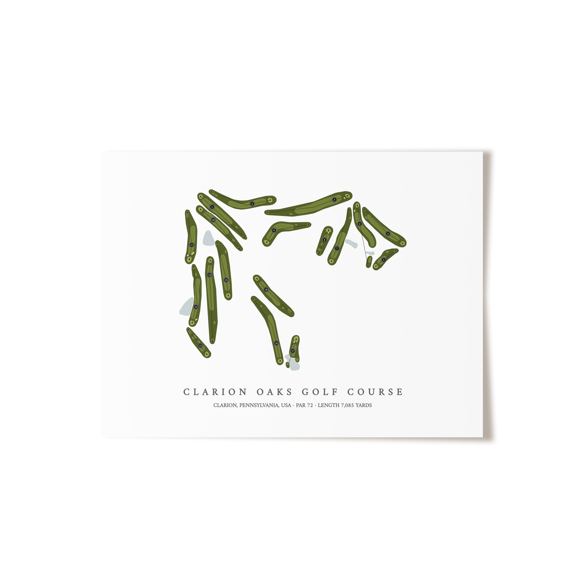 Clarion Oaks Golf Course | Golf Course Map | Unframed