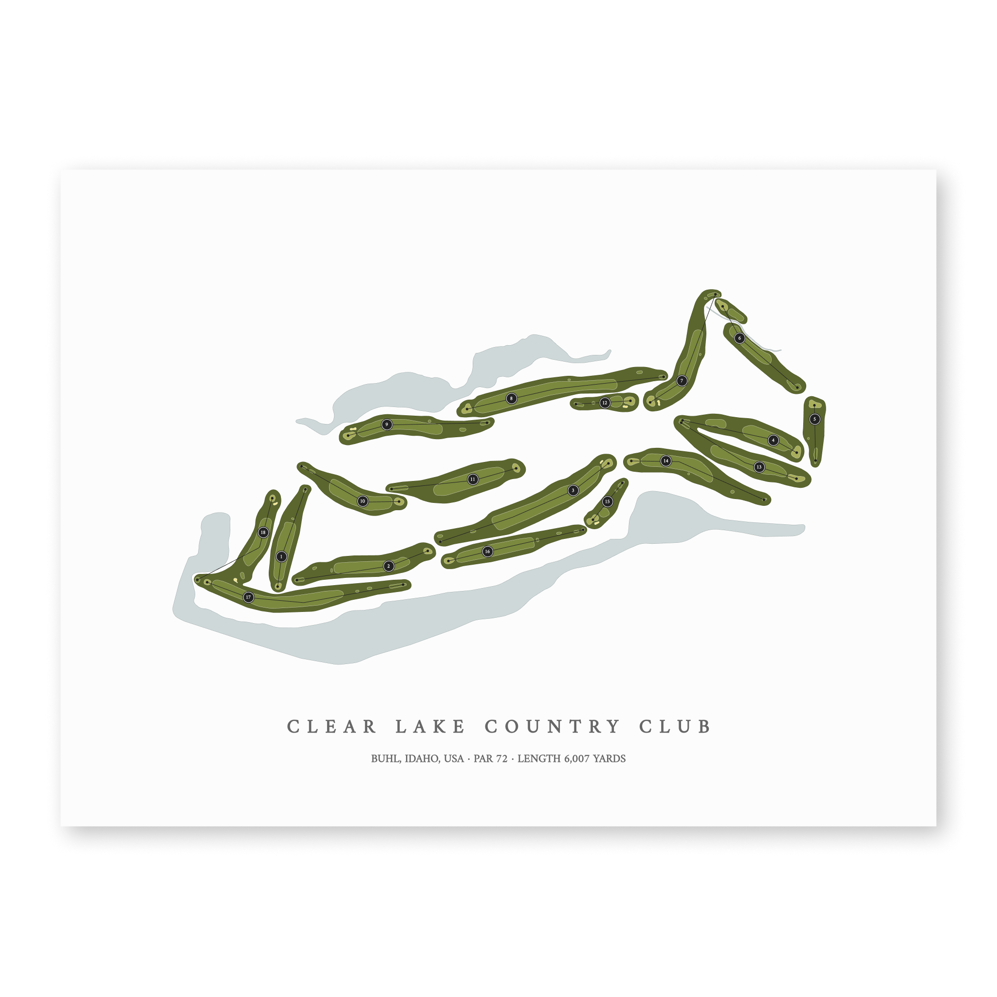 Clear Lake Country Club | Golf Course Map | Unframed