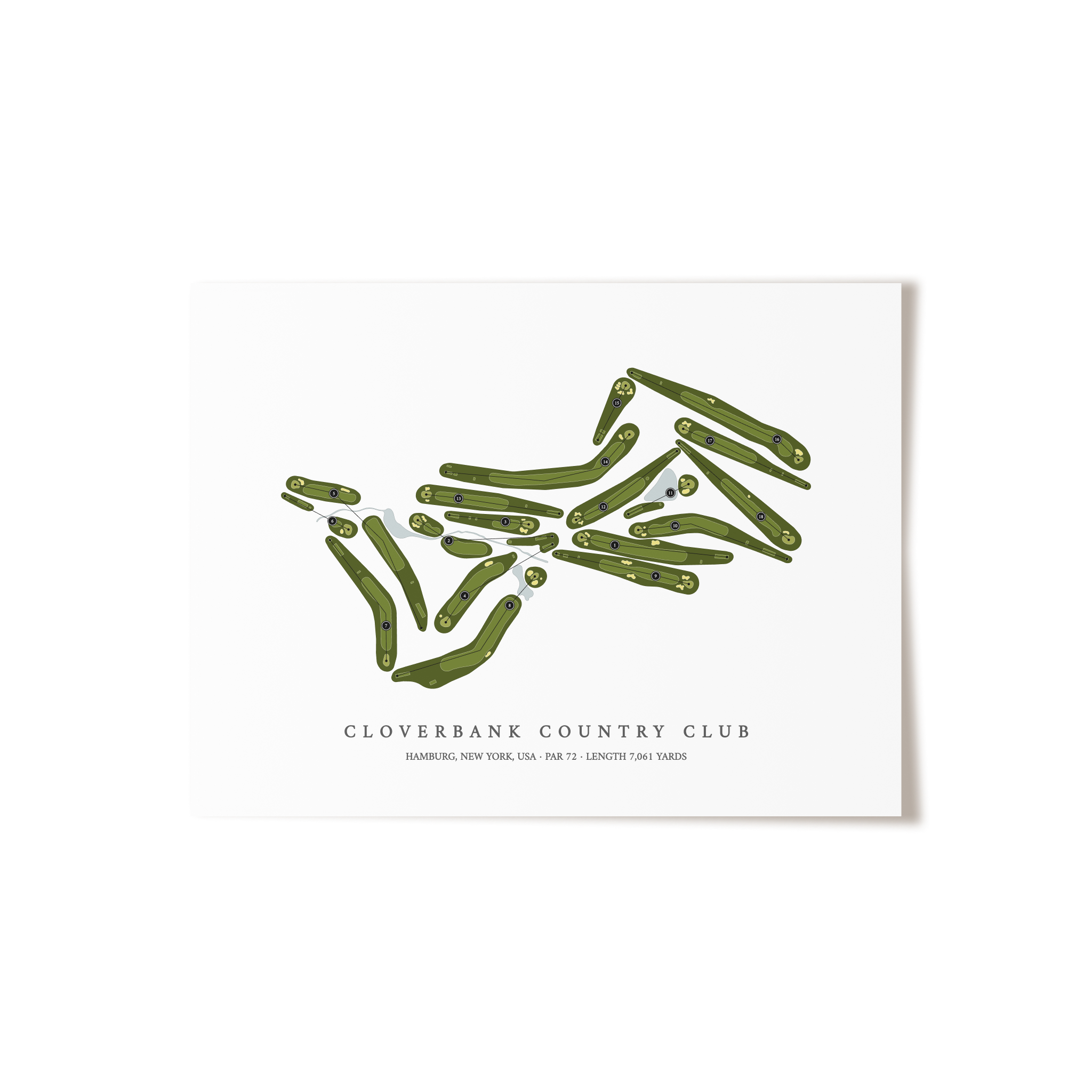 Cloverbank Country Club | Golf Course Map | Unframed 