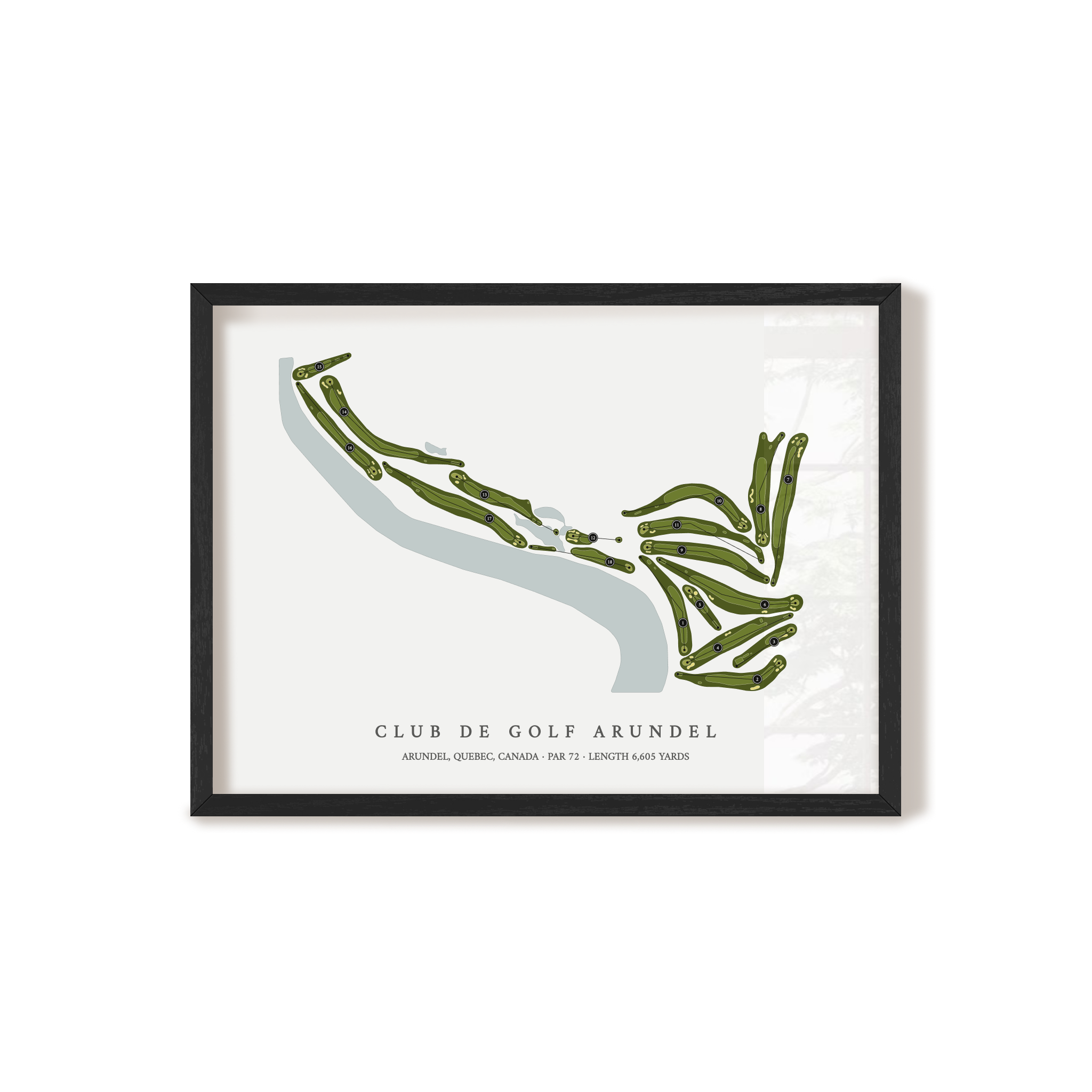 Club De Golf Arundel | Golf Course Map | Black Frame 
