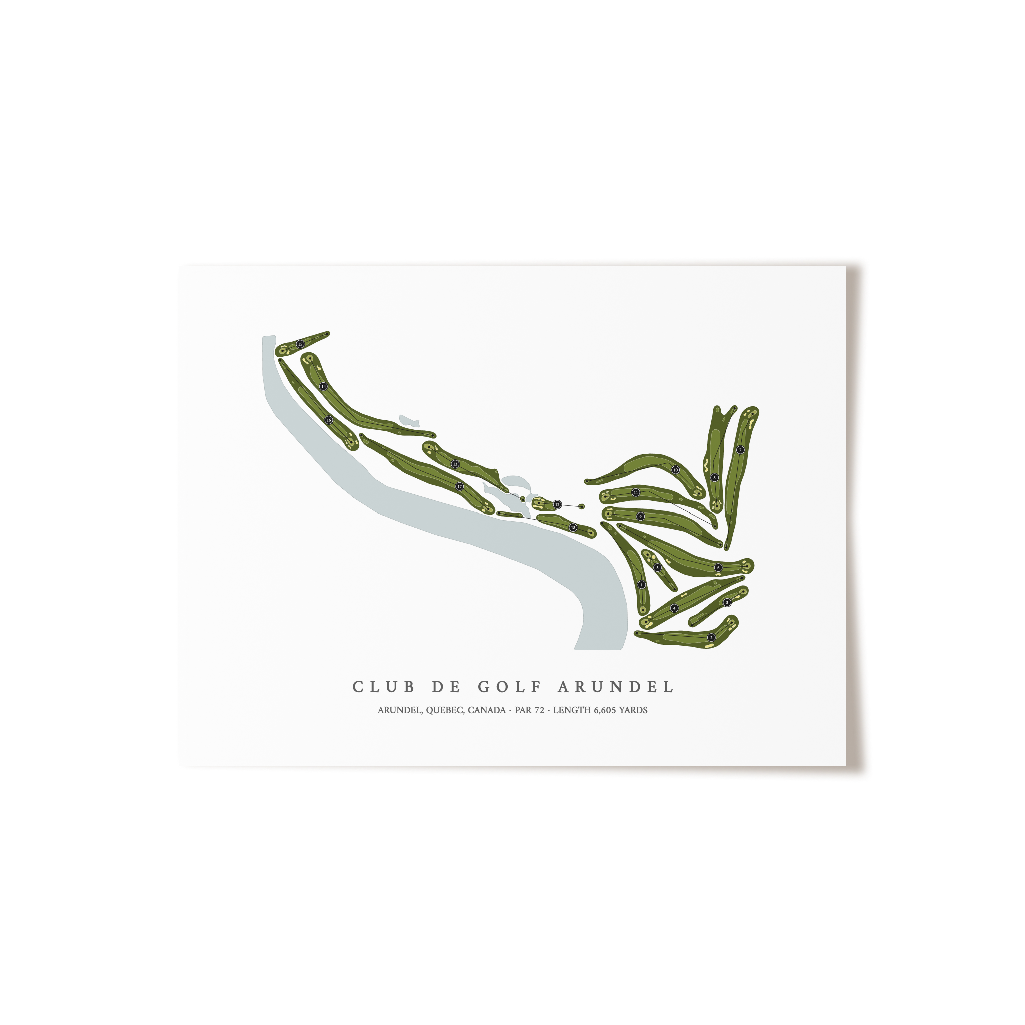 Club De Golf Arundel | Golf Course Map | Unframed 