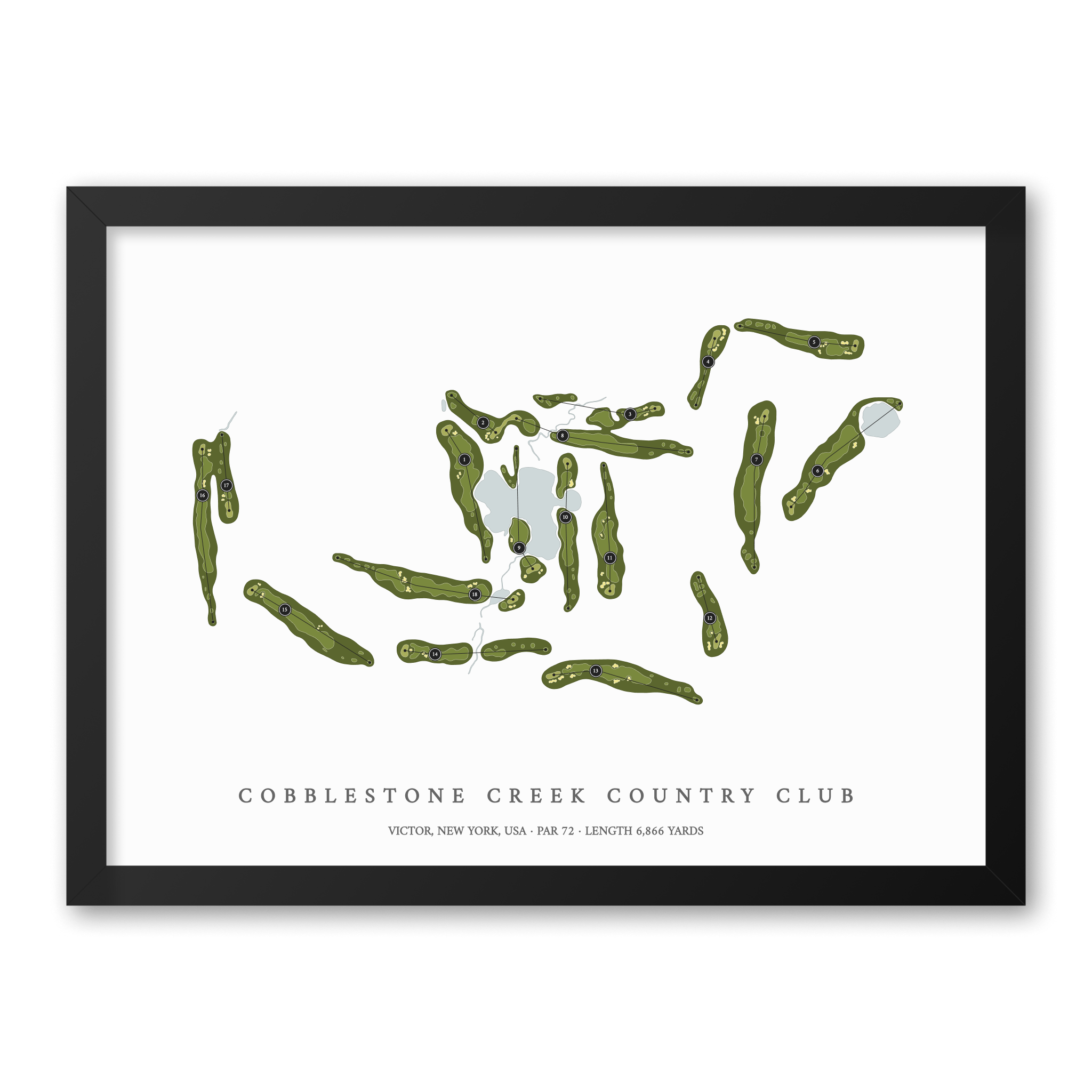 Cobblestone Creek Country Club | Golf Course Map | Black Frame 