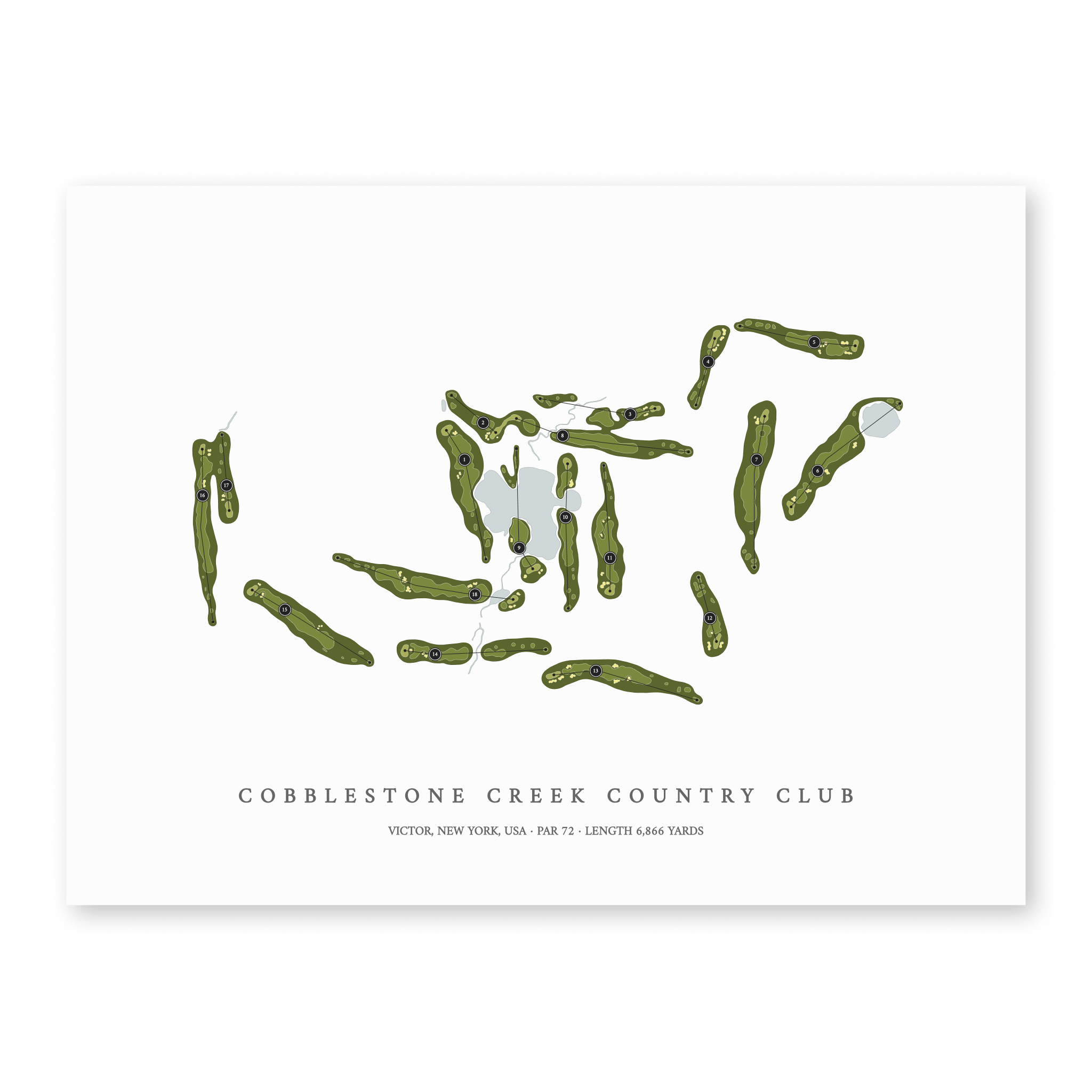 Cobblestone Creek Country Club | Golf Course Map | Unframed 