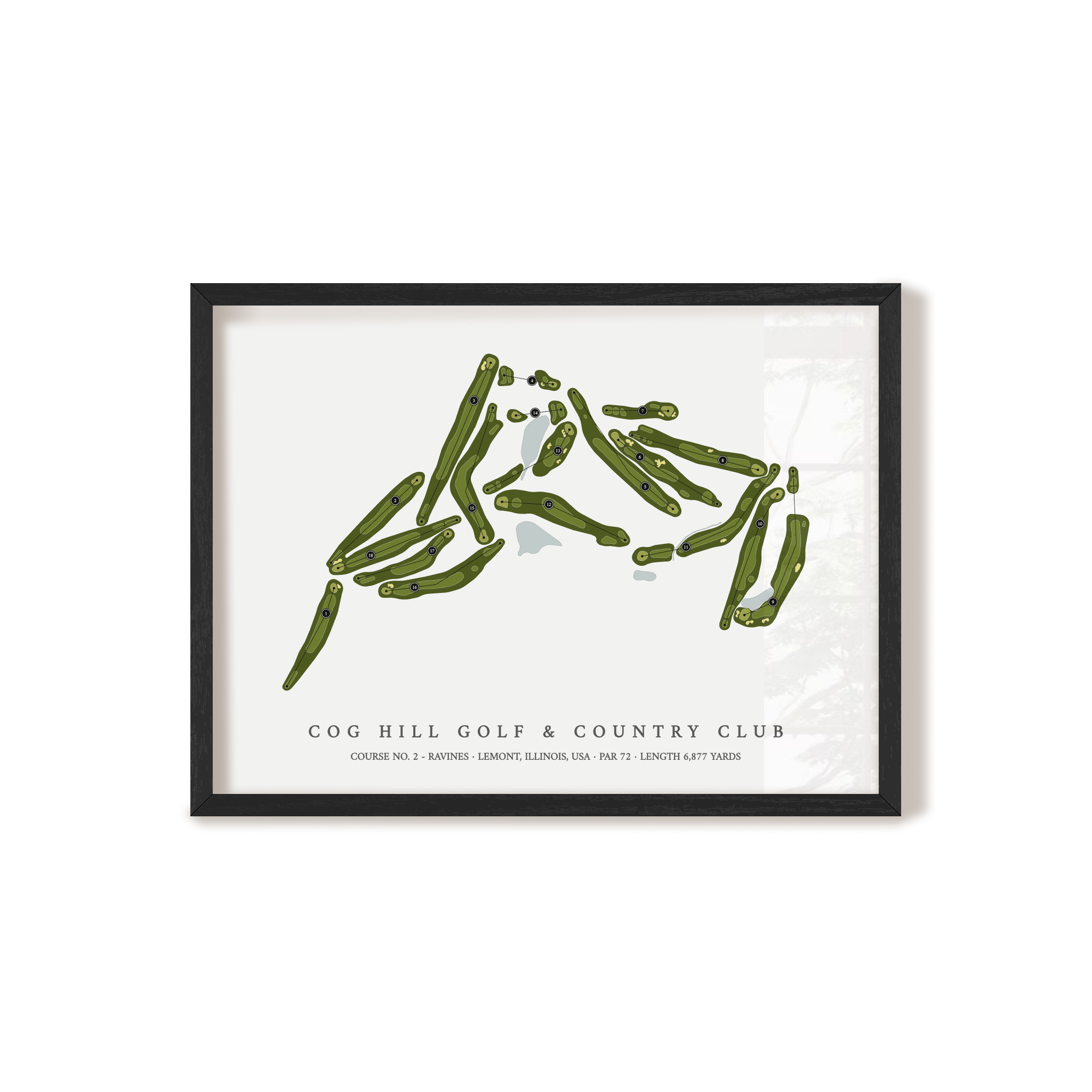 Cog Hill Golf & Country Club - Course No 4 - Ravines | Golf Course Map | Black+Frame 