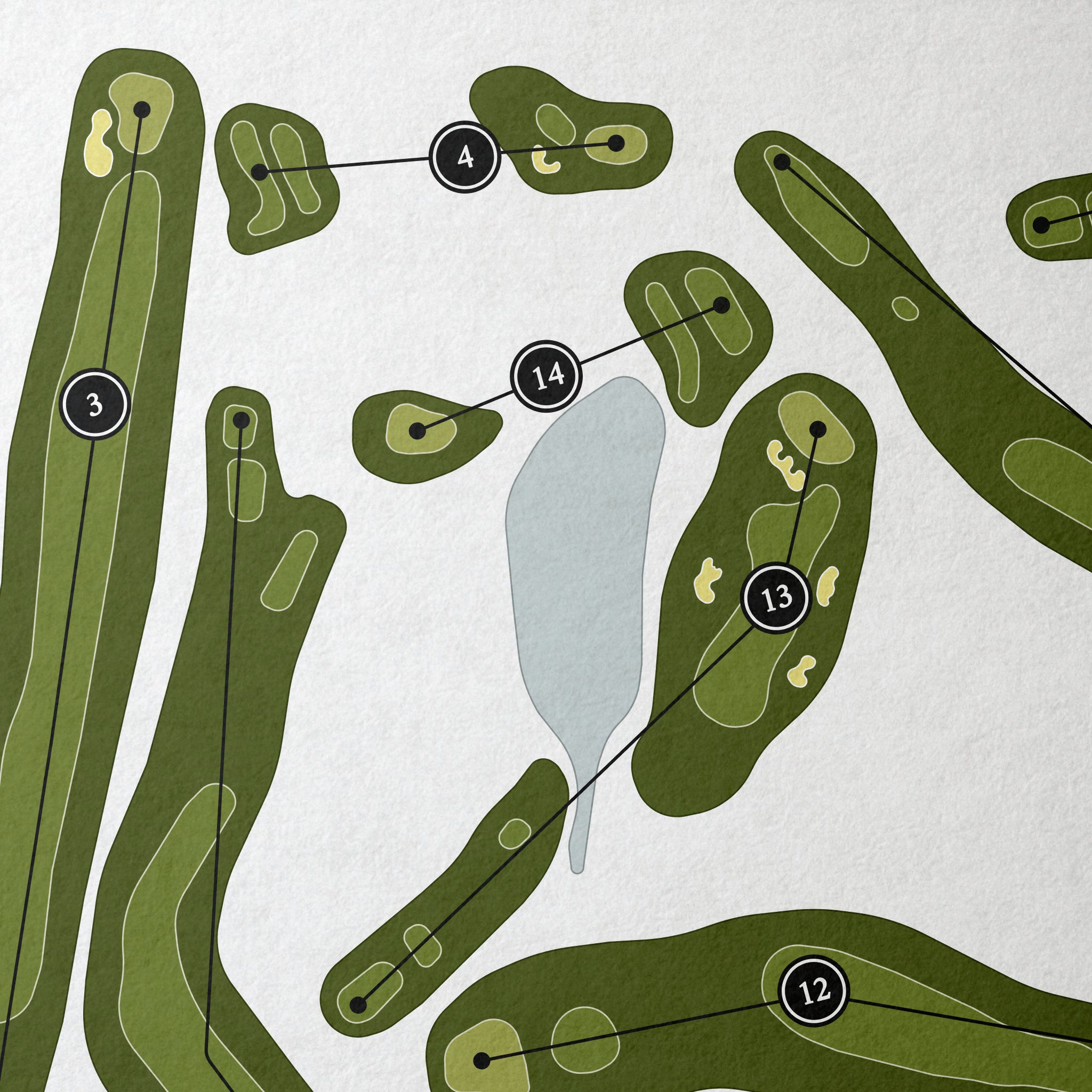 Cog Hill Golf & Country Club - Course No 4 - Ravines | Golf Course Map | Close+Up 