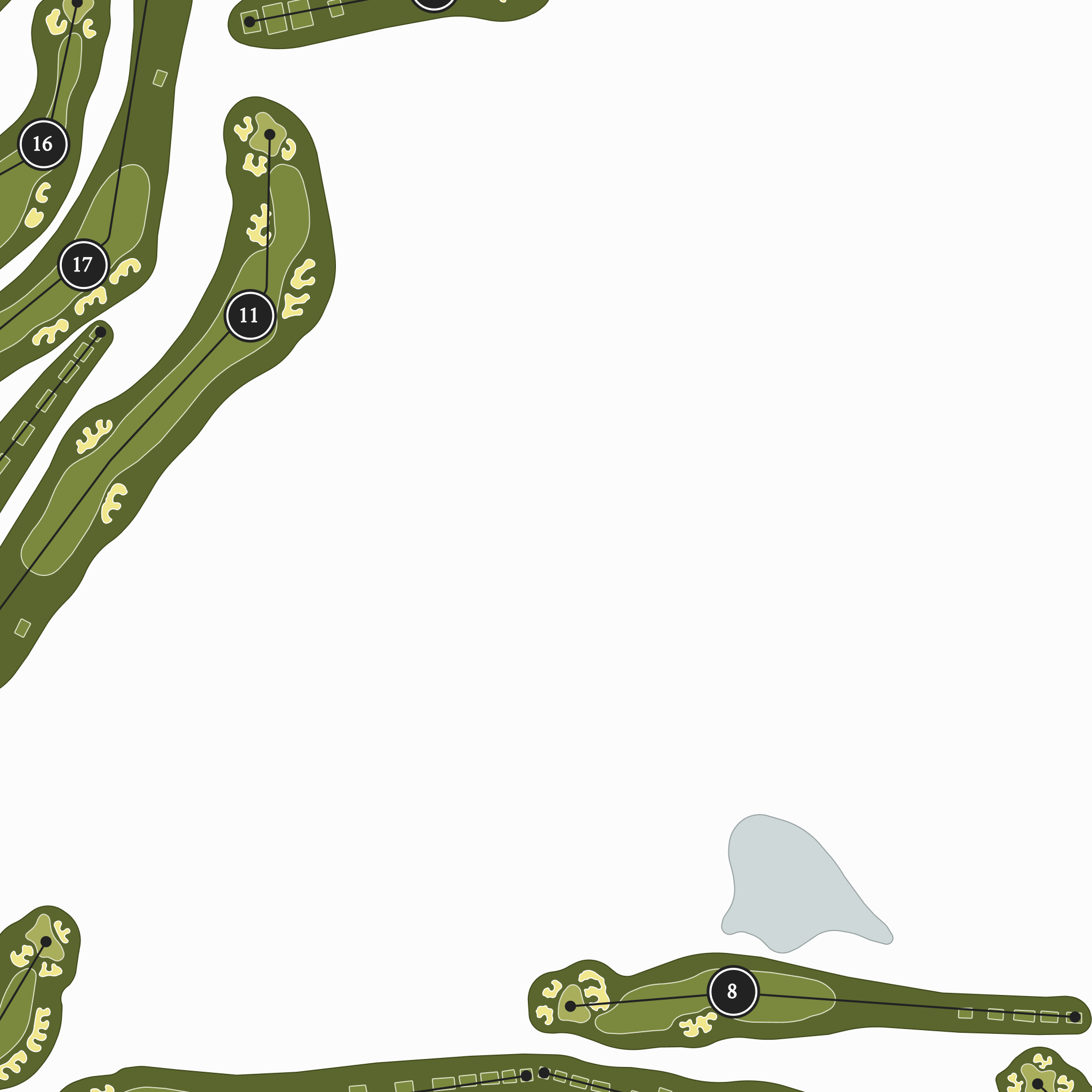 Cog Hill Golf & Country Club - Course No 4 - Dubsdread | Golf Course Map | Close Up