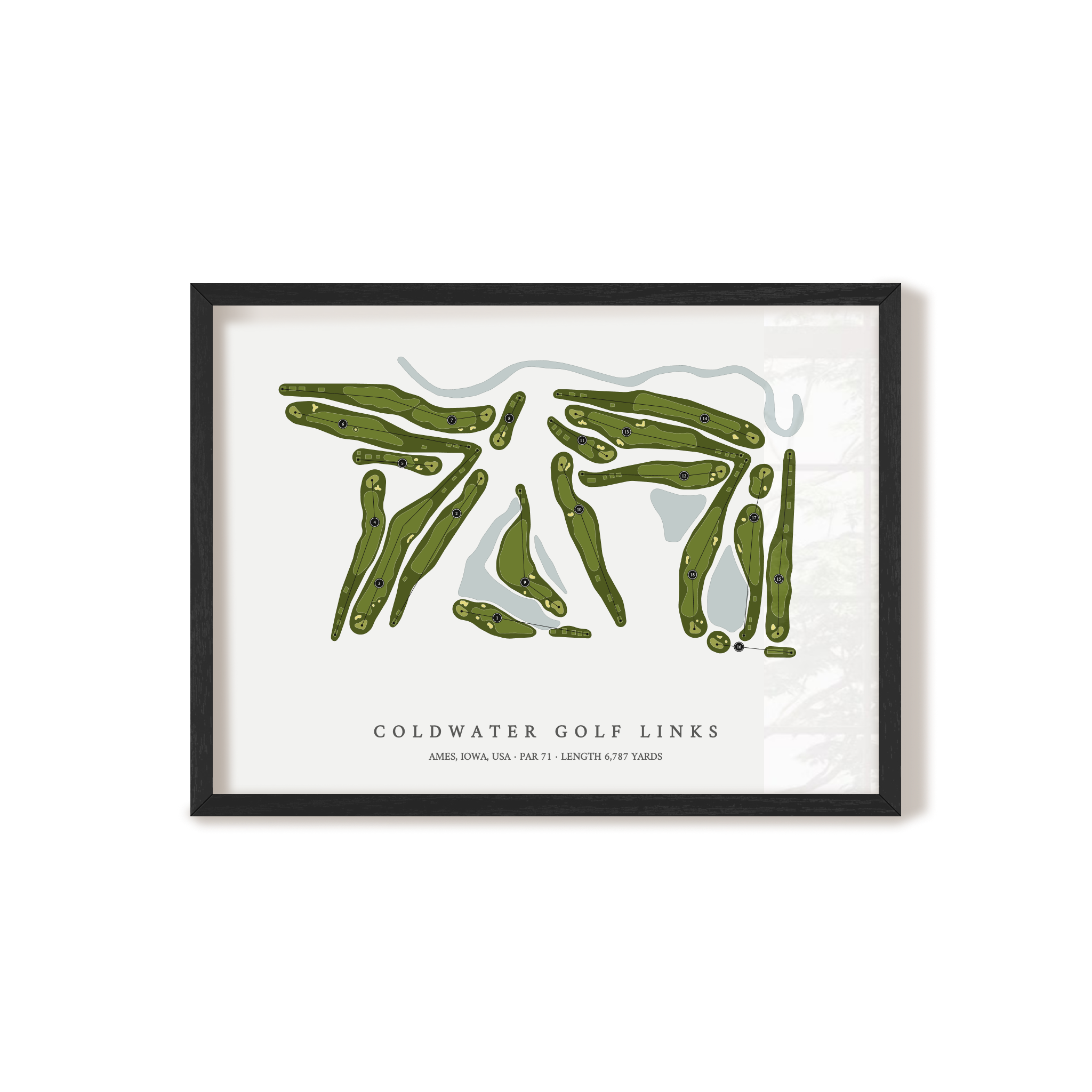 Coldwater Golf Links | Golf Course Map | Black Frame 