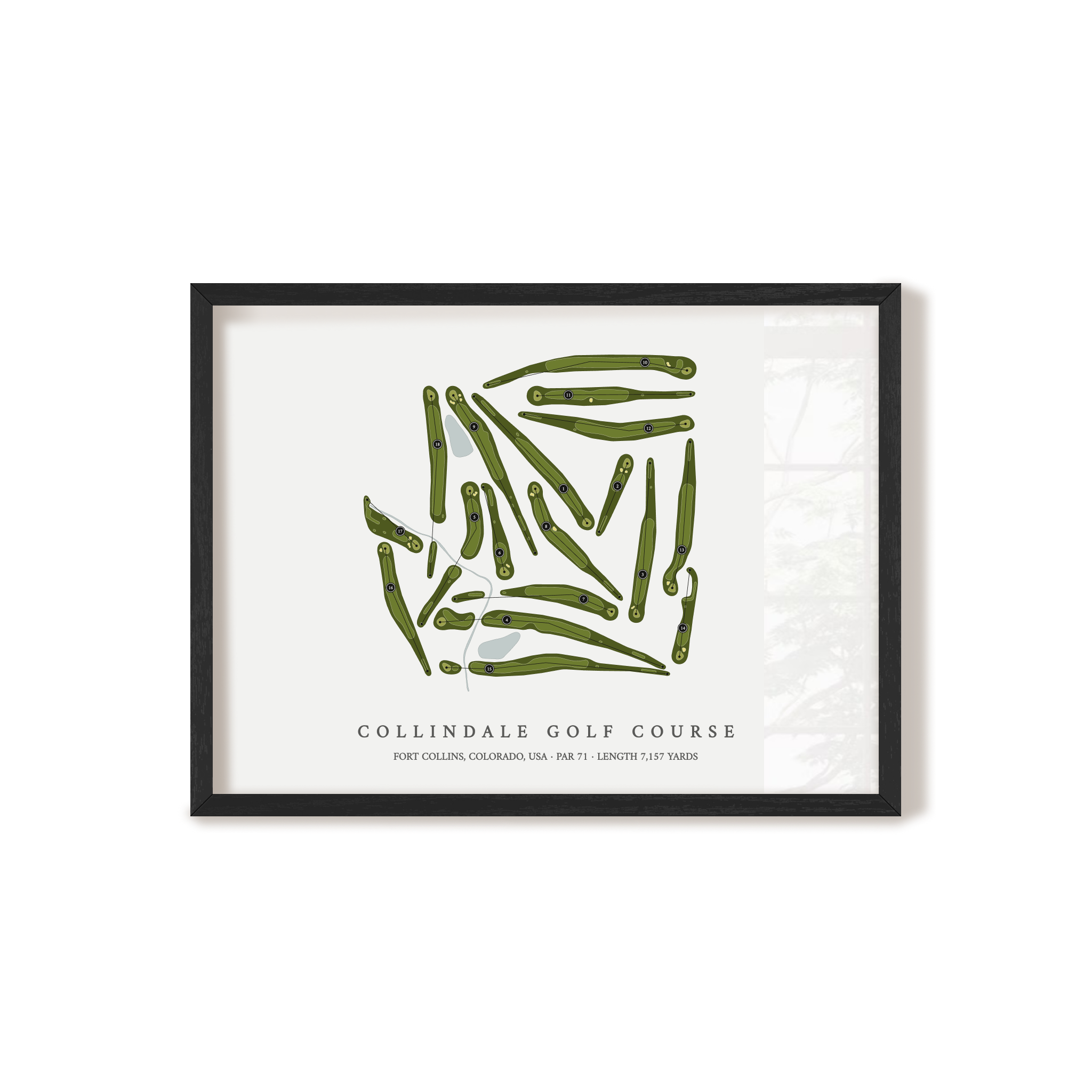 Collindale Golf Course | Golf Course Map | Black Frame 