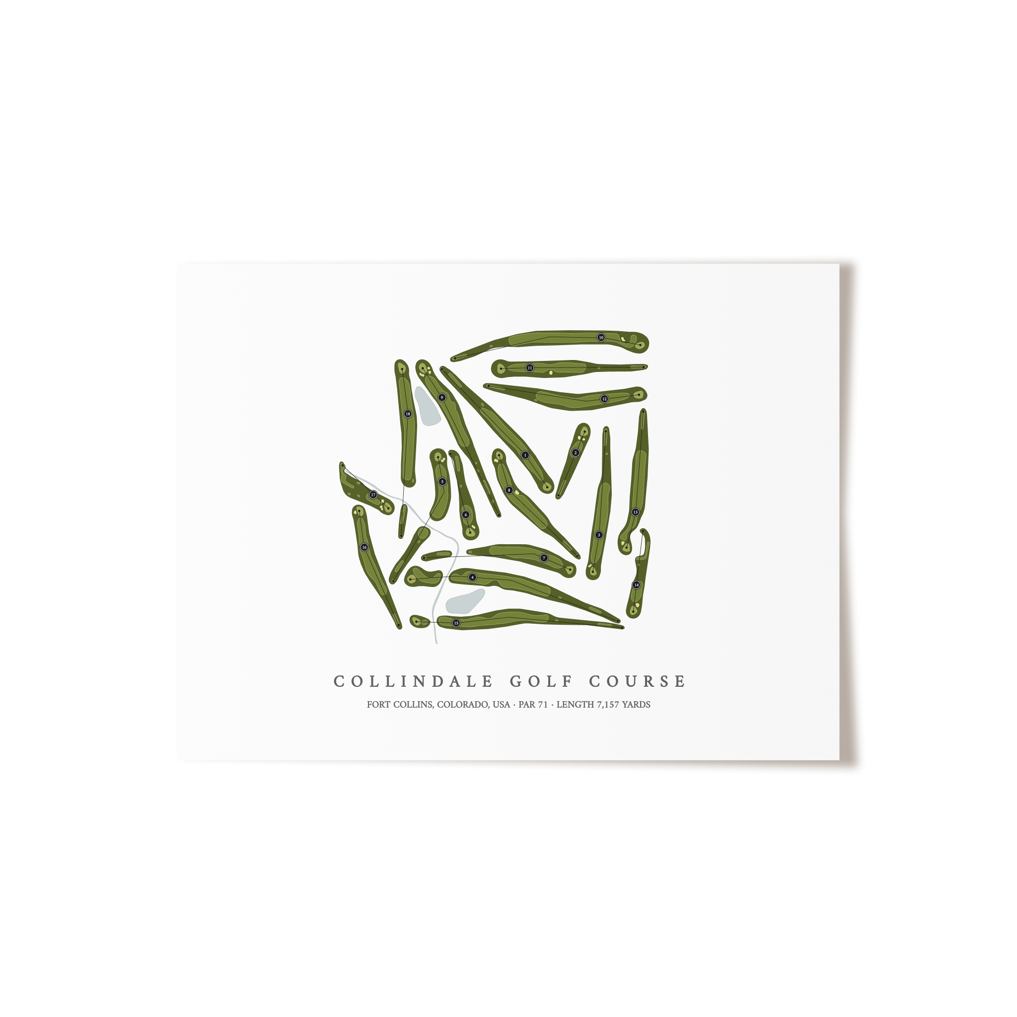 Collindale Golf Course | Golf Course Map | Unframed 
