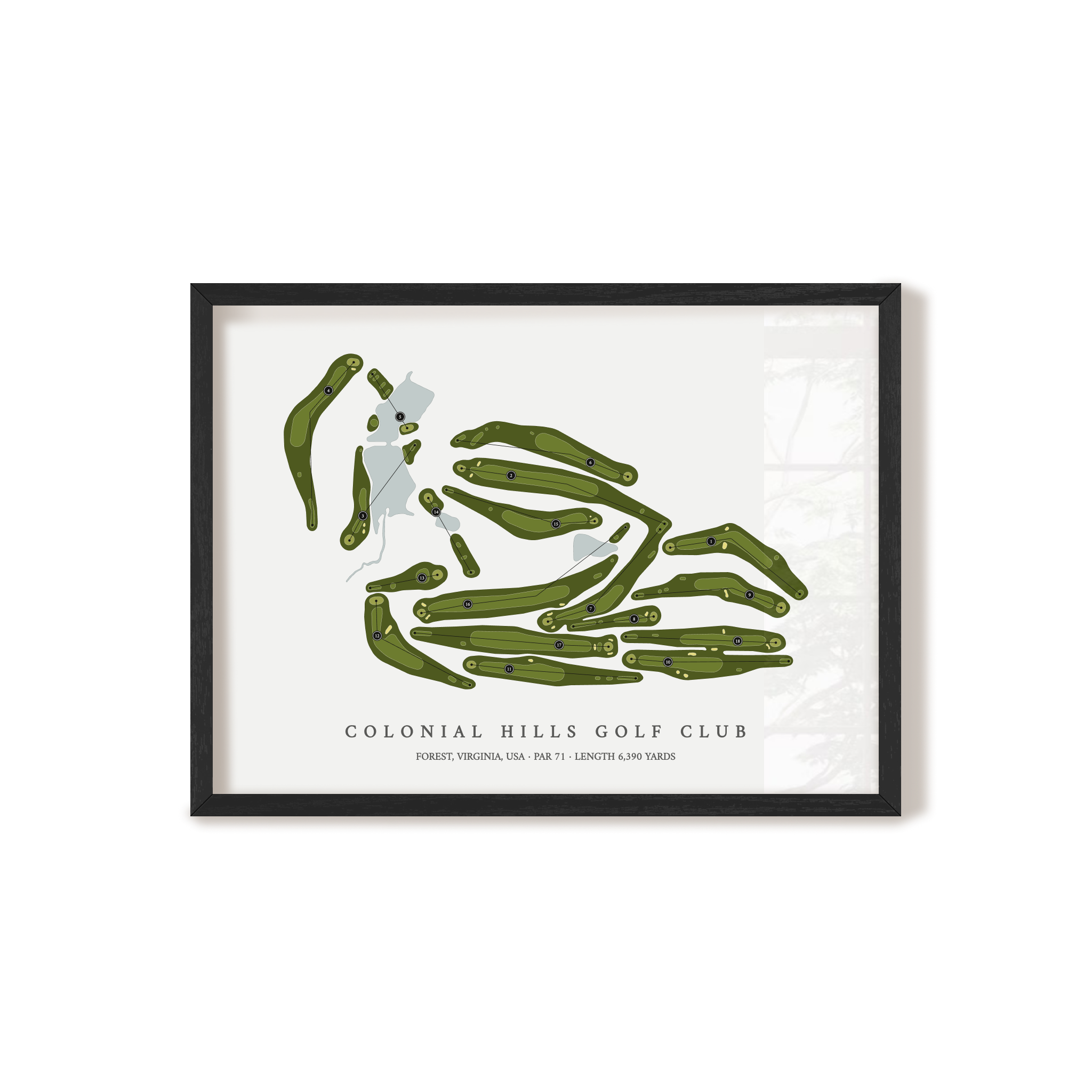 Colonial Hills Golf Club | Golf Course Map | Black Frame 