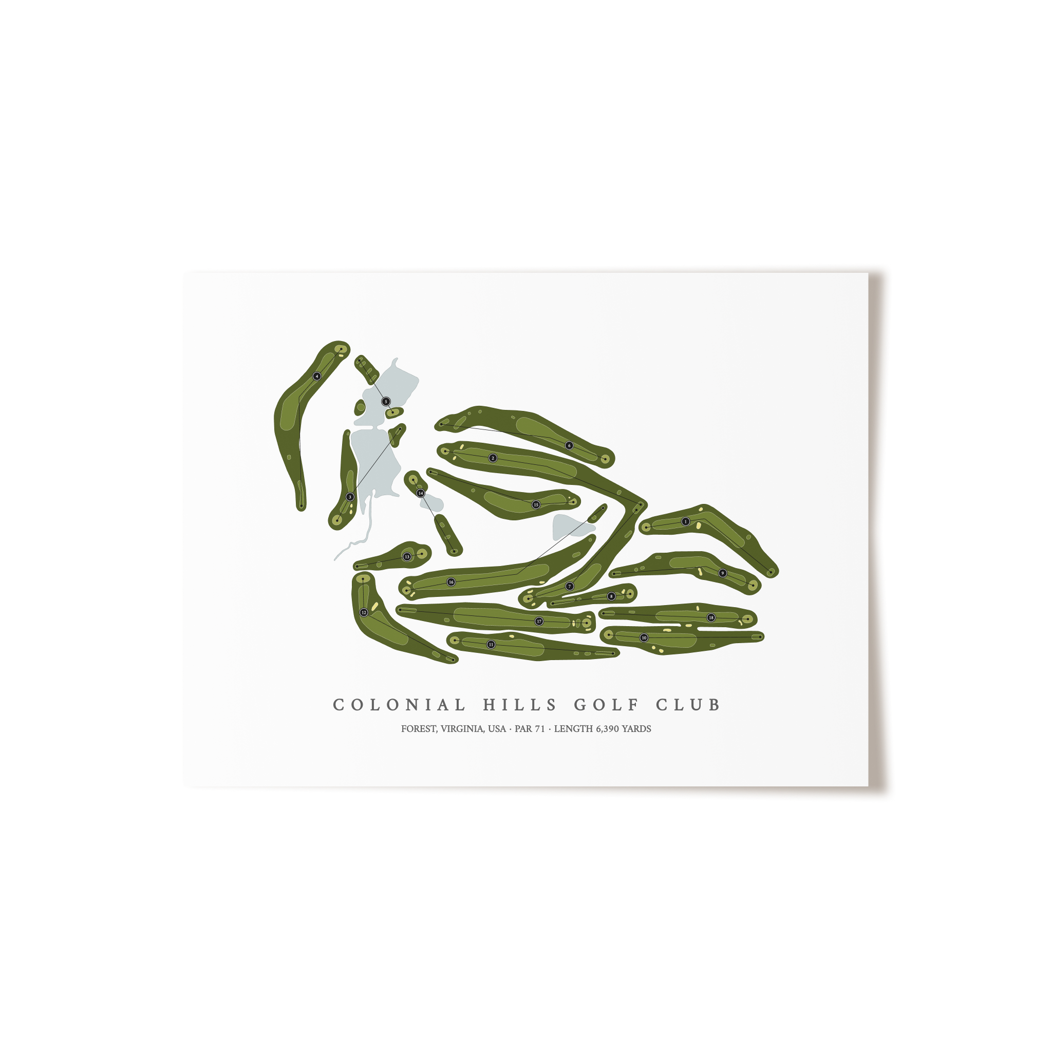 Colonial Hills Golf Club | Golf Course Map | Unframed 