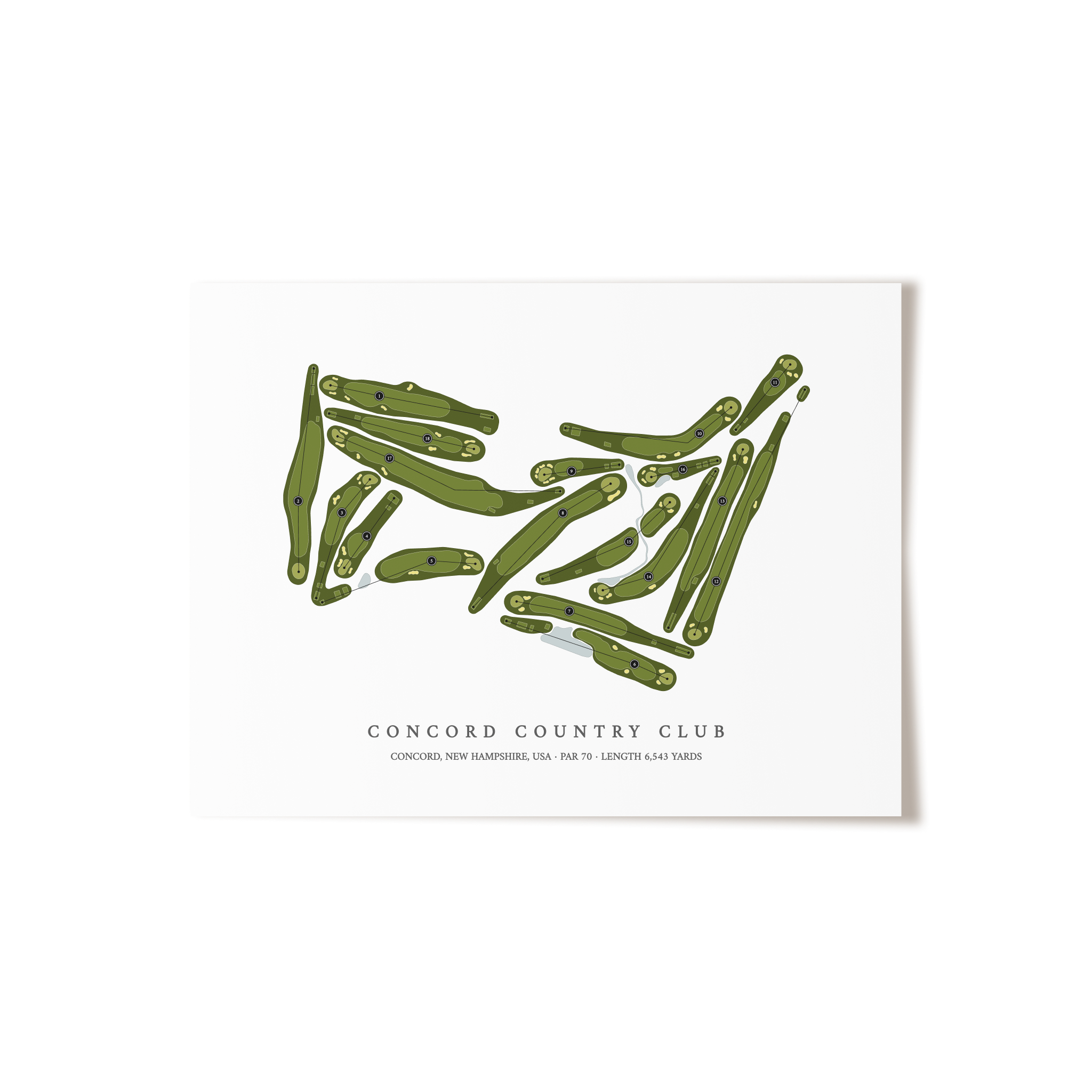 Concord Country Club | Golf Course Map | Unframed 