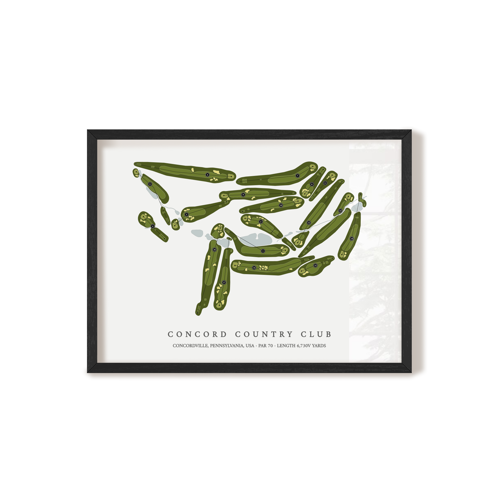 Concord Country Club | Golf Course Map | Black Frame 