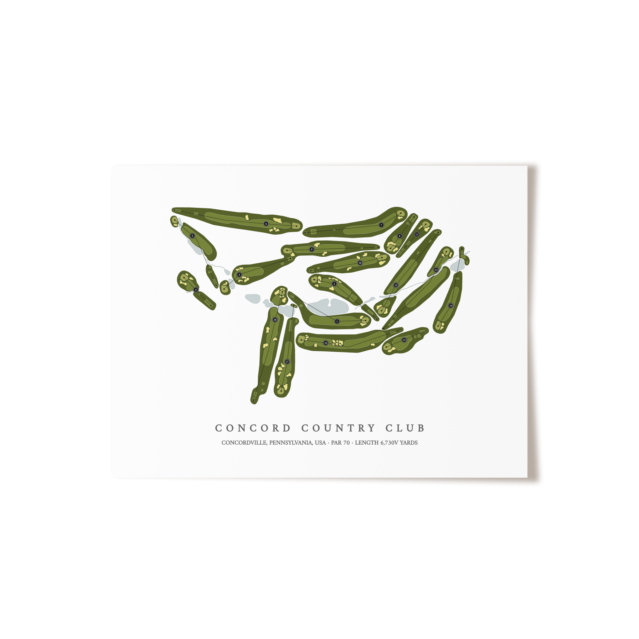 Concord Country Club | Golf Course Map | Unframed 