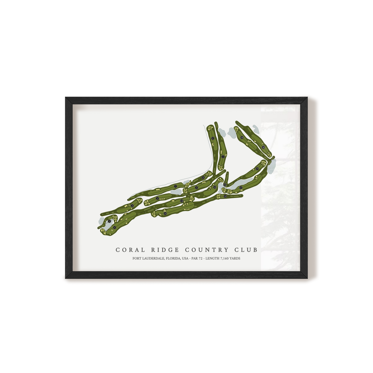Coral Ridge Country Club | Golf Course Map | Black Frame