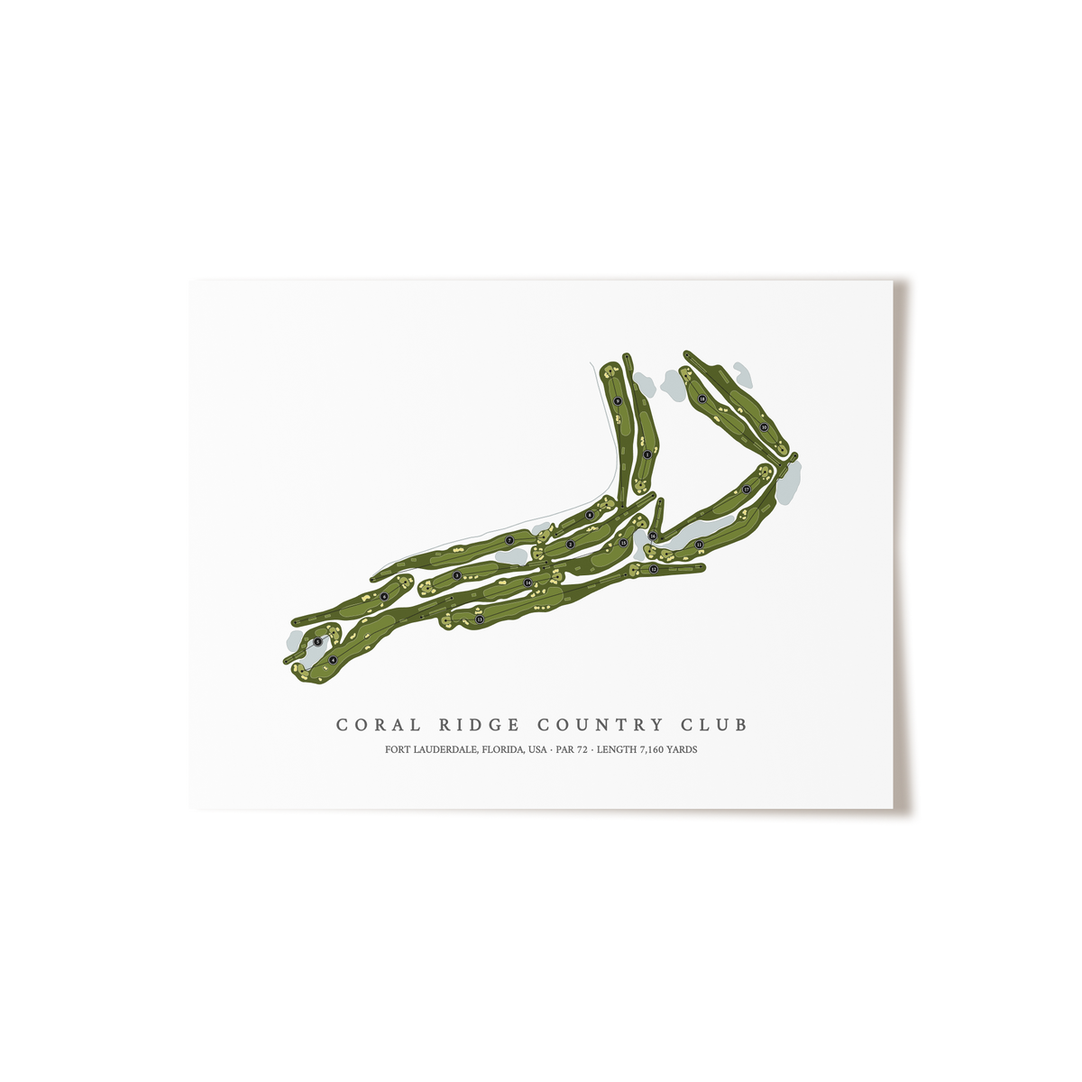 Coral Ridge Country Club | Golf Course Map | Unframed
