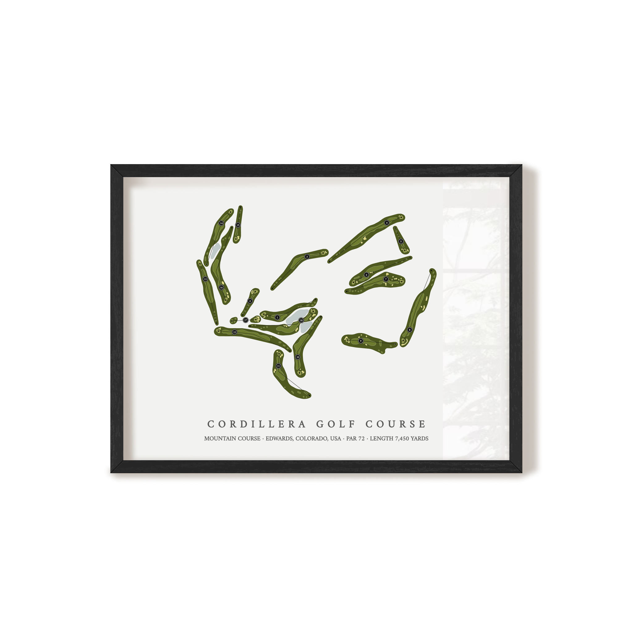 Cordillera Golf Course - Mountain Course | Golf Course Map | Black Frame 