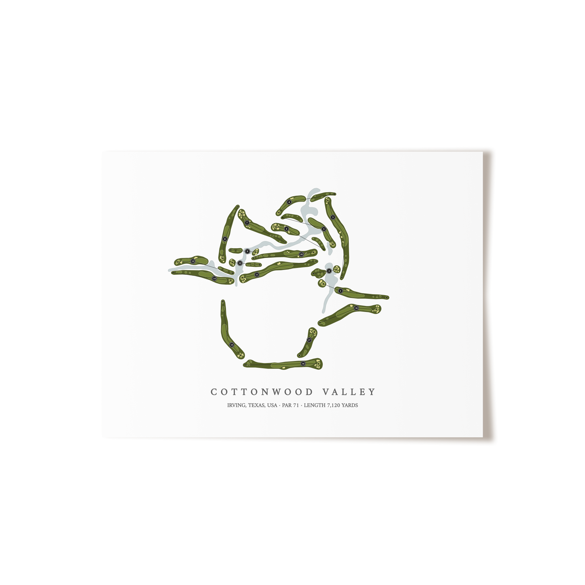 Cottonwood Valley | Golf Course Map | Unframed 