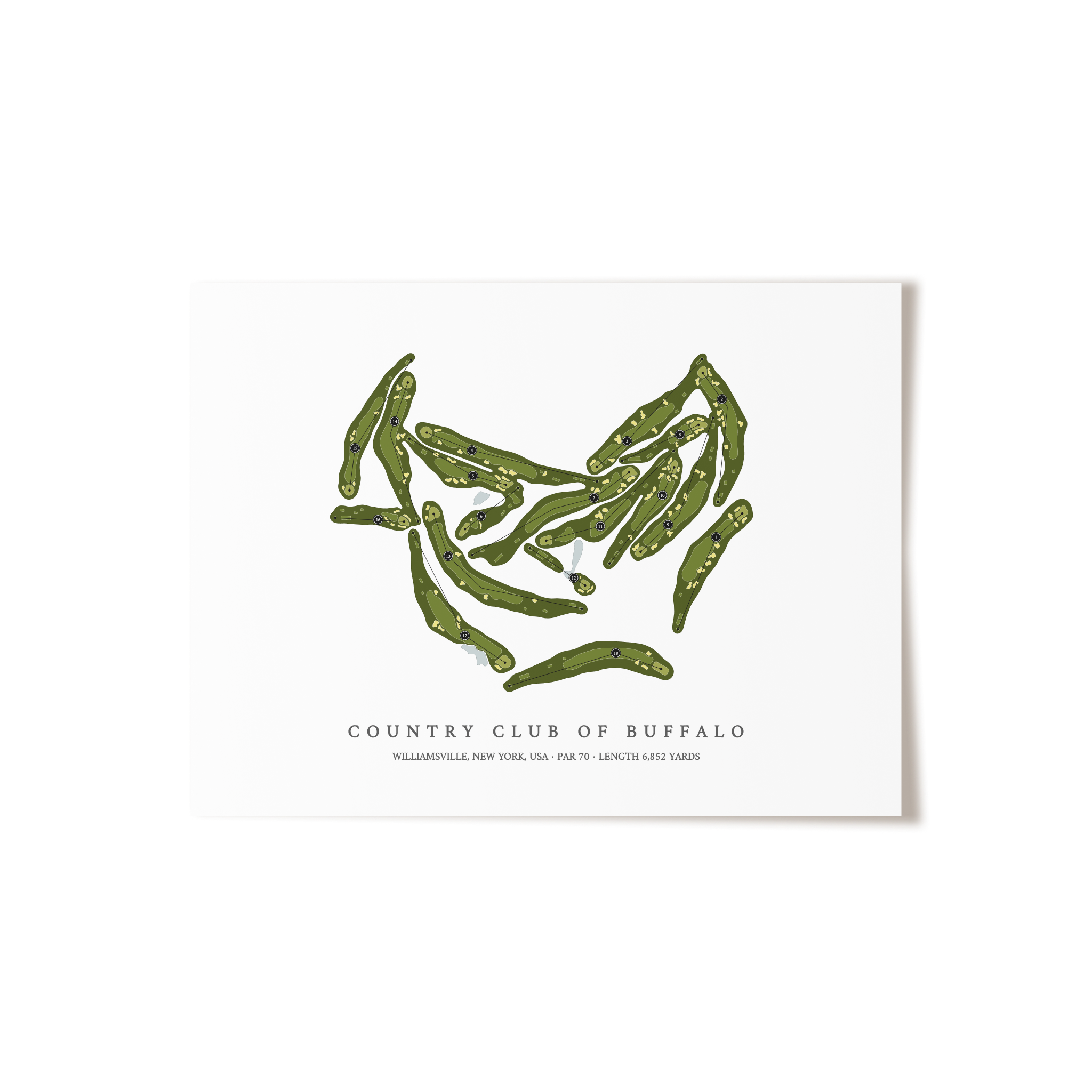 Country Club of Buffalo | Golf Course Map | Unframed 
