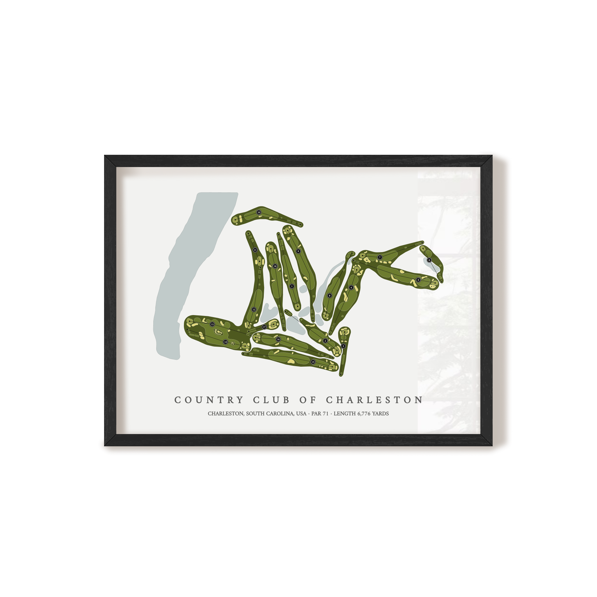 Country Club of Charleston | Golf Course Print | Black Frame