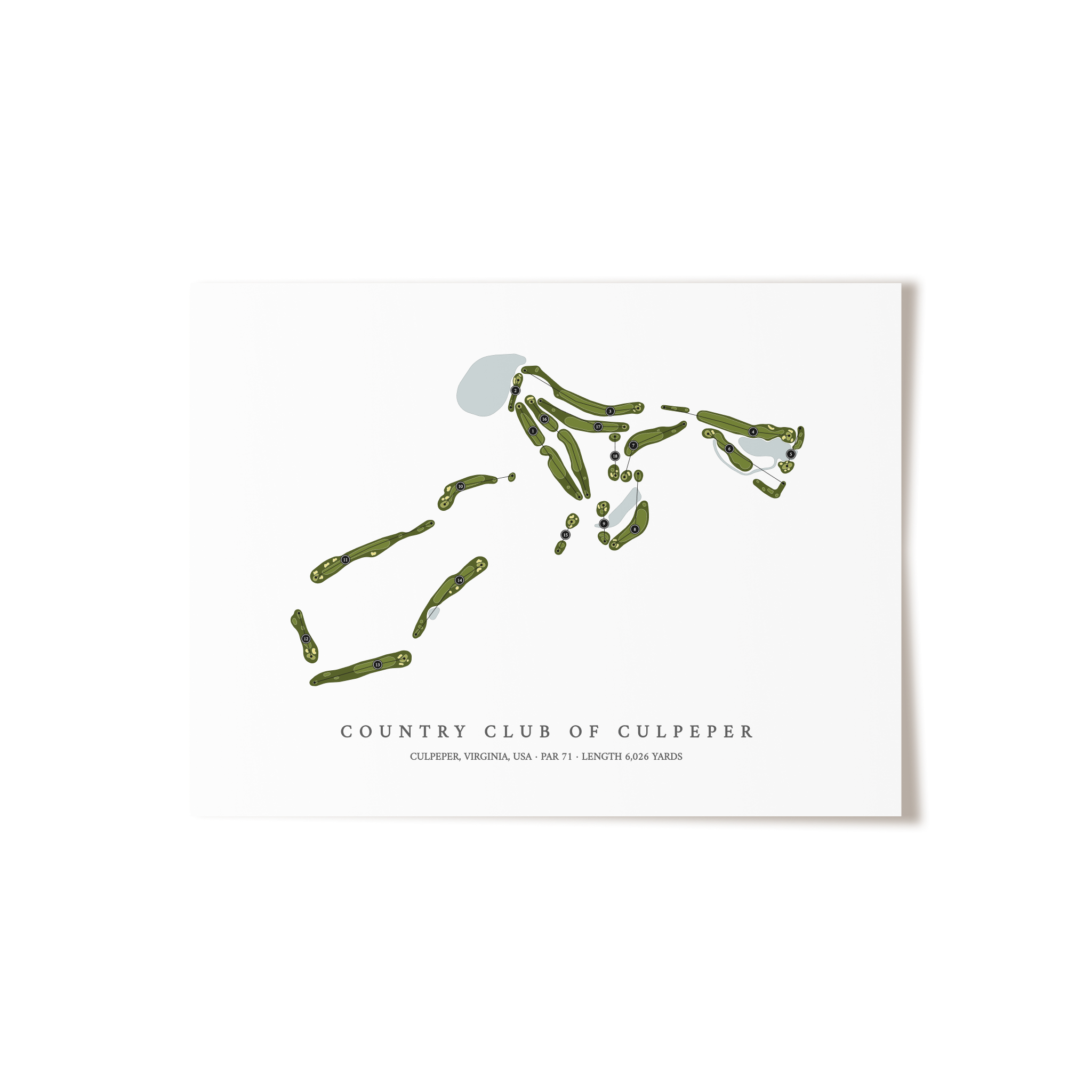 Country Club of Culpeper | Golf Course Map | Unframed 