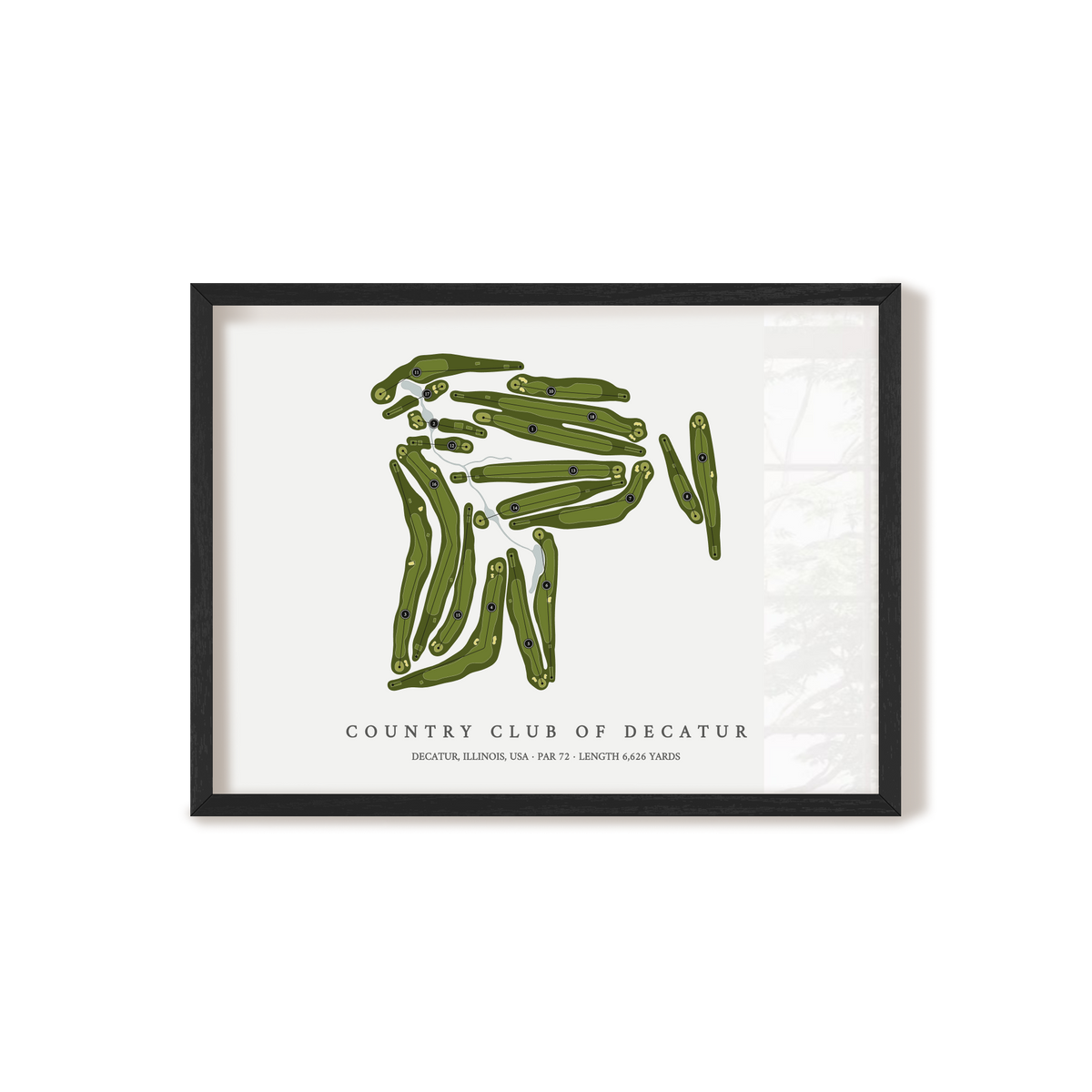 Country Club of Decatur | Golf Course Map | Black Frame 