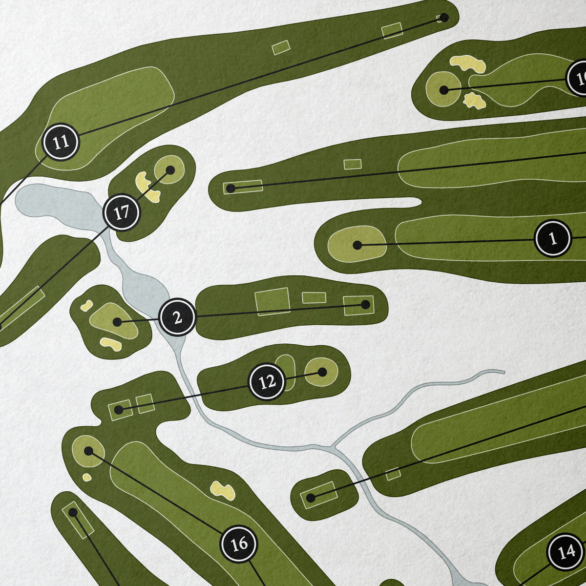 Country Club of Decatur | Golf Course Map | Close Up 