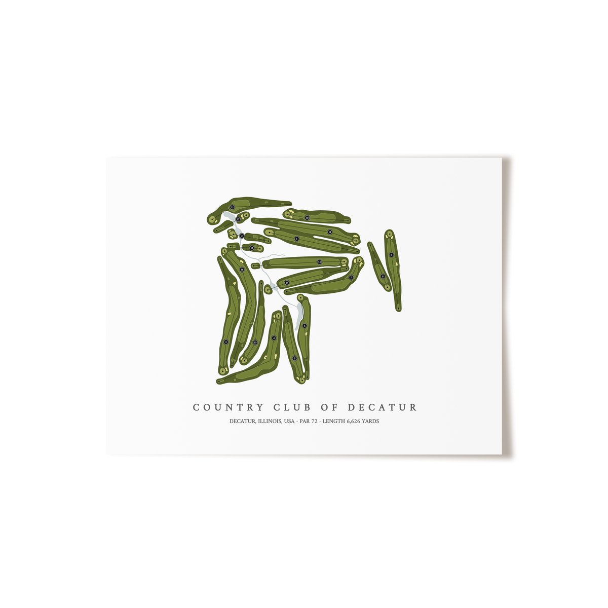 Country Club of Decatur | Golf Course Map | Unframed 