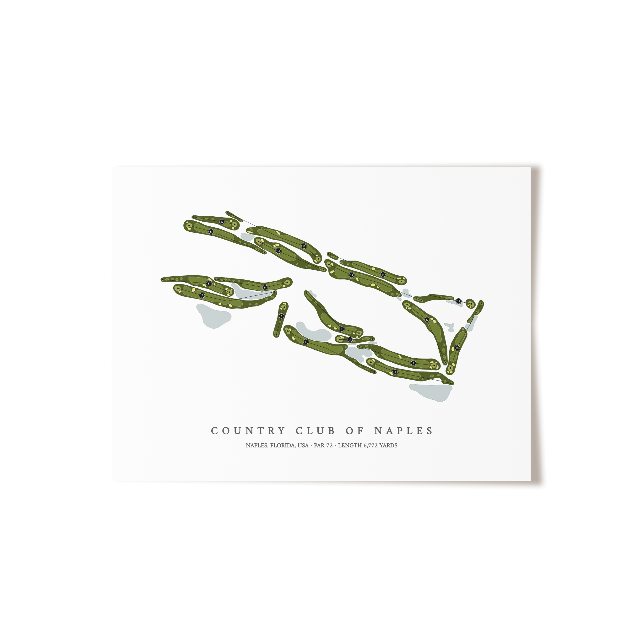 Country Club of Naples | Golf Course Map | Unframed 