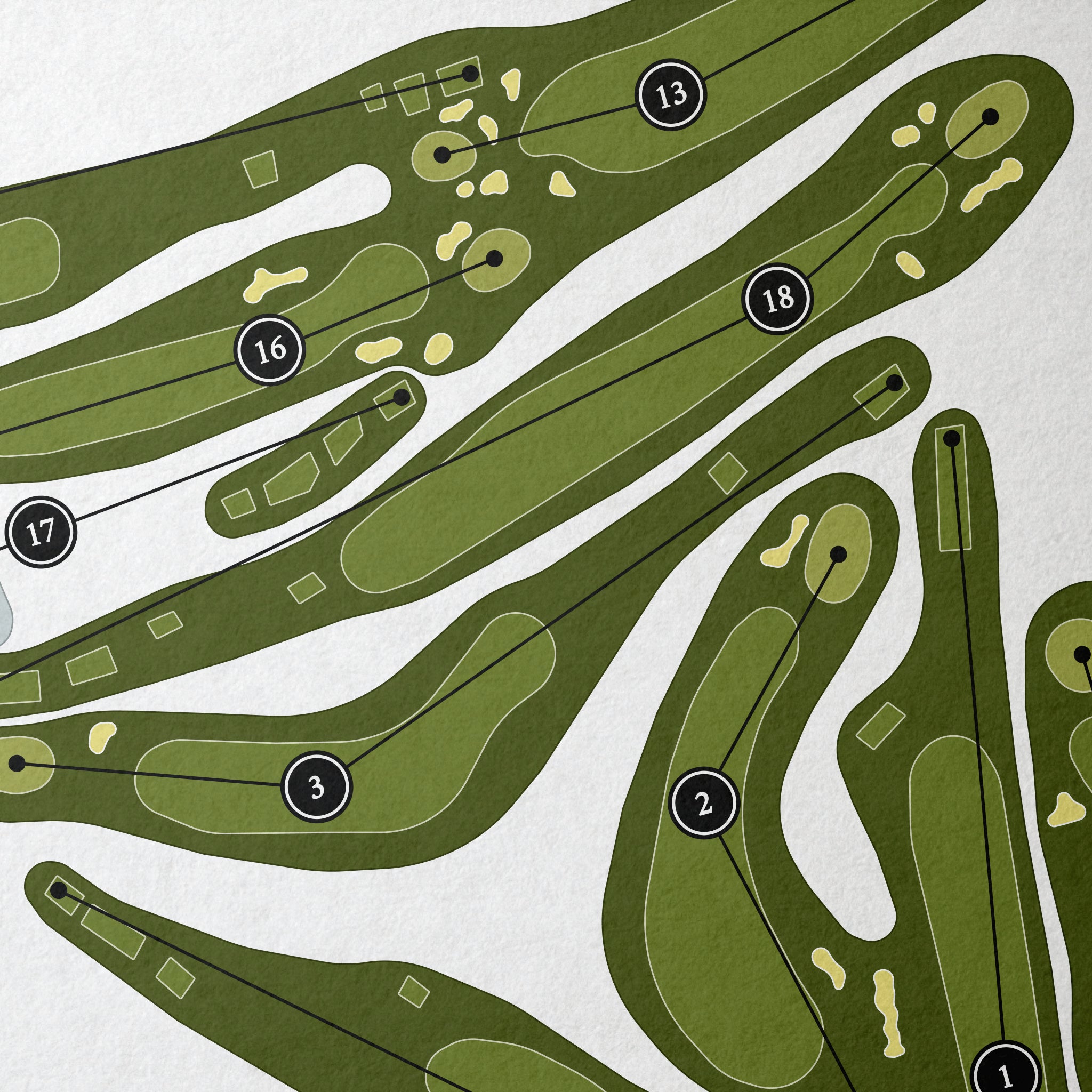 Country Club of New Bedford | Golf Course Map | Close Up 