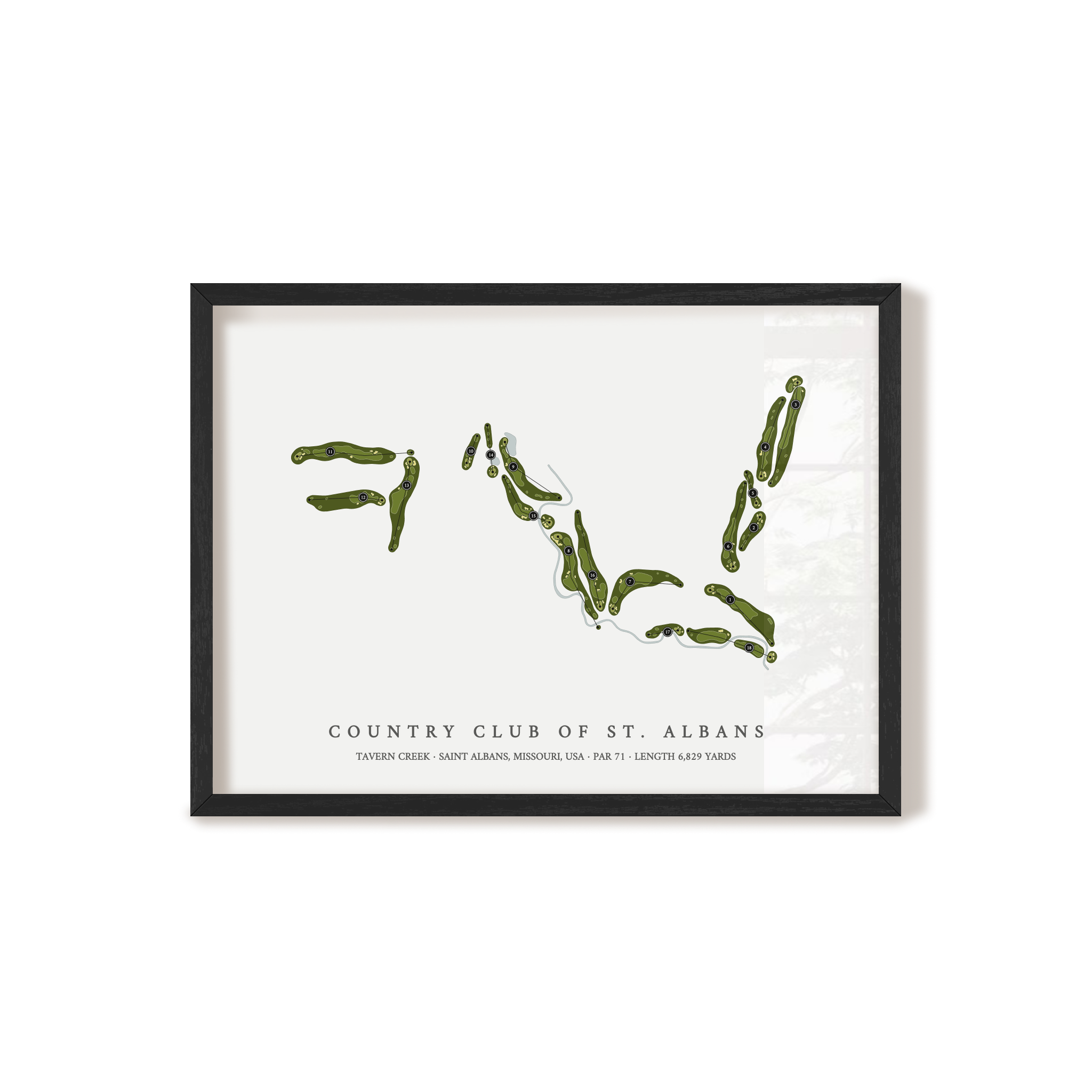 Country Club of St Albans - Tavern Creek | Golf Course Map | Black Frame 