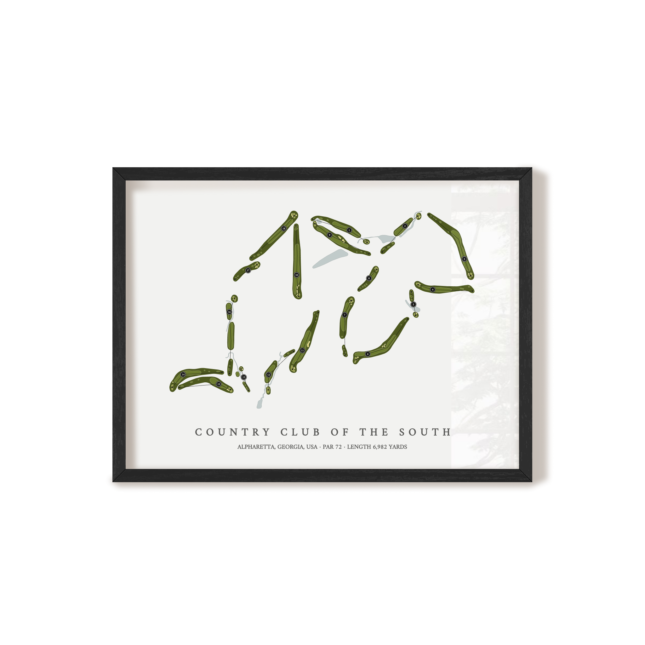 Country Club of the South | Golf Course Map | Black Frame 